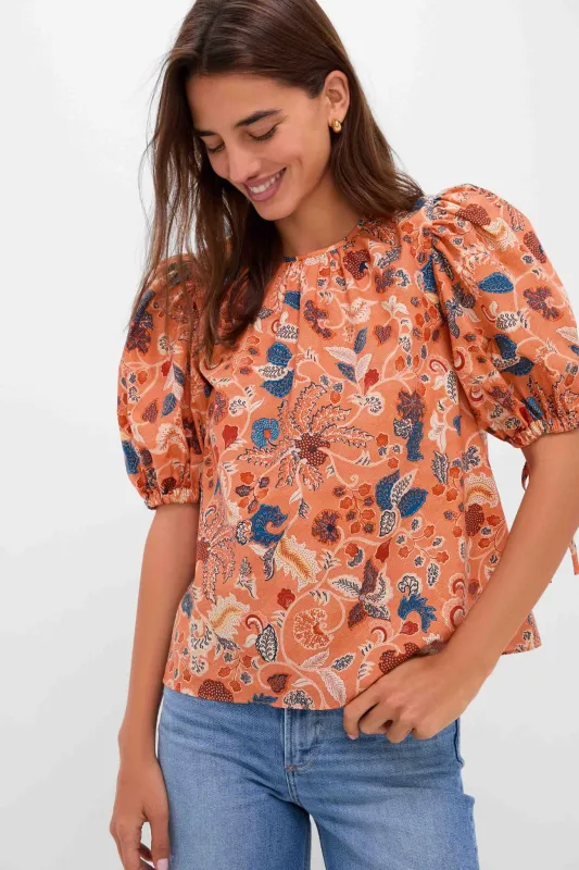 Coral Peony Coralie Short Sleeve Blouse sold by Tuckernuck