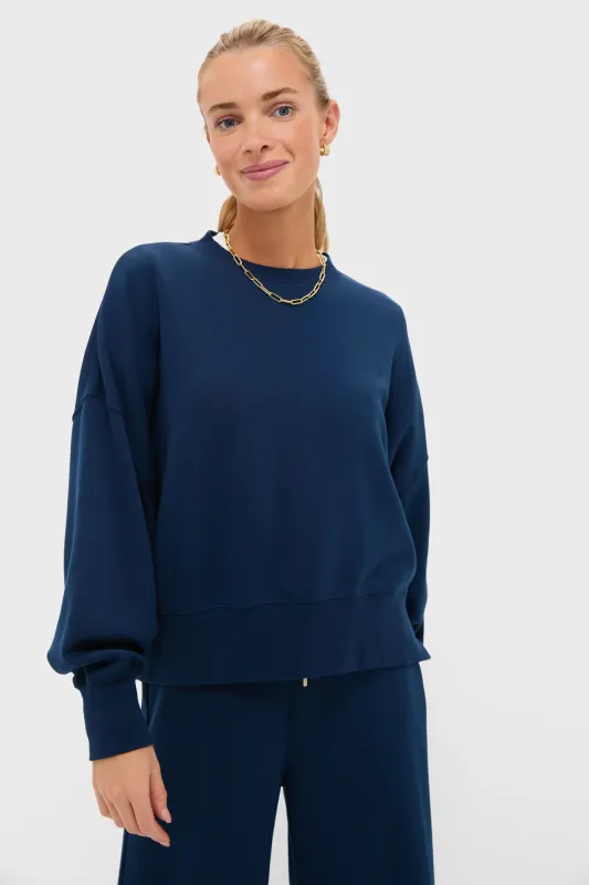 Navy Cropped Oliver Pullover sold by Tuckernuck