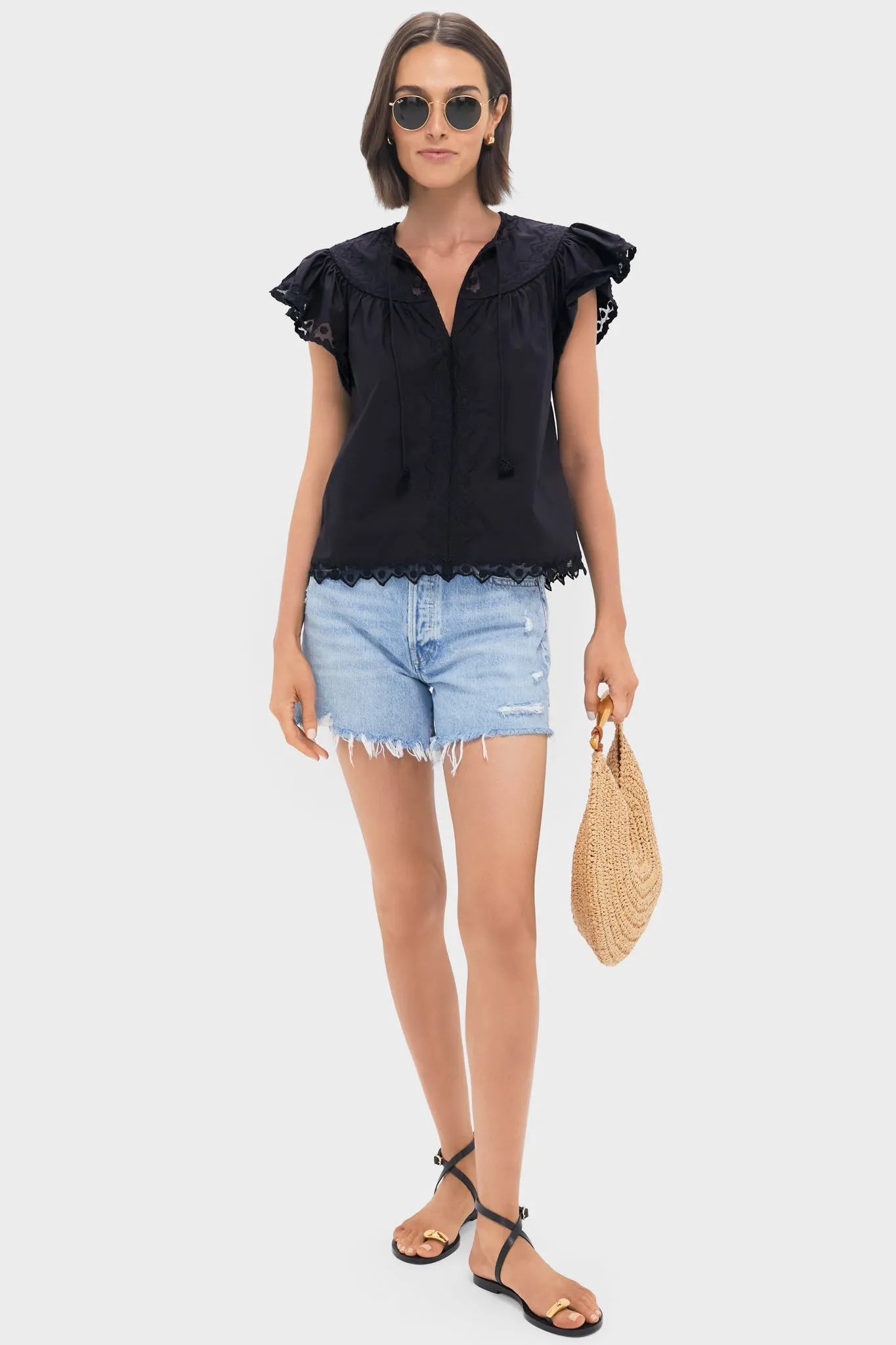 Noir Effie Flutter Sleeve Top sold by Tuckernuck product image thumbnail 2