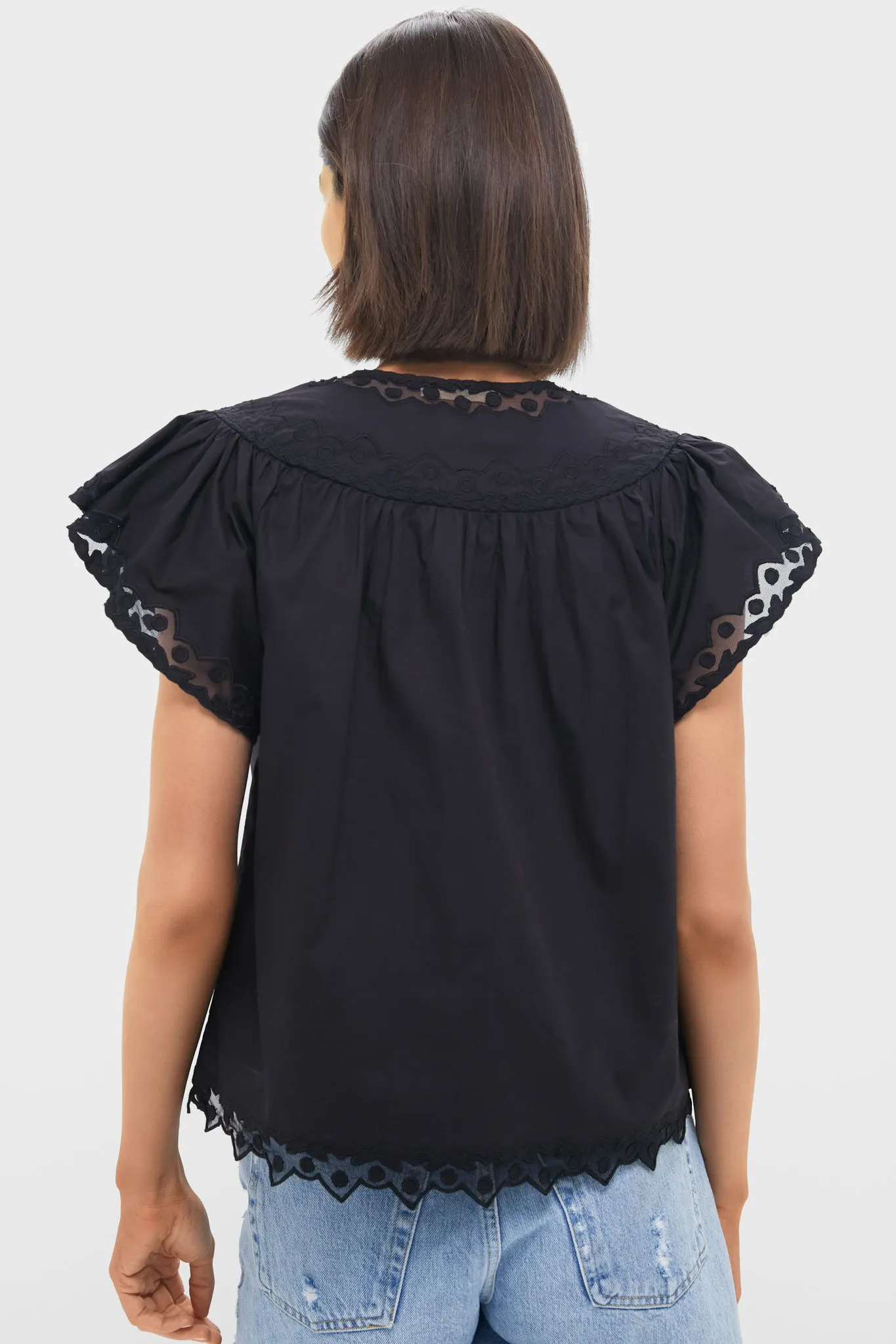 Noir Effie Flutter Sleeve Top sold by Tuckernuck product image thumbnail 4