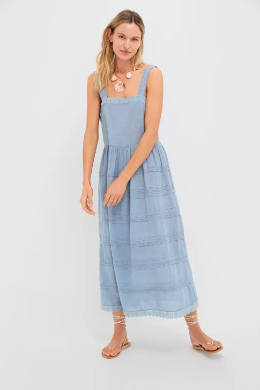 Pale Blue The Reverie Dress made by THE GREAT.