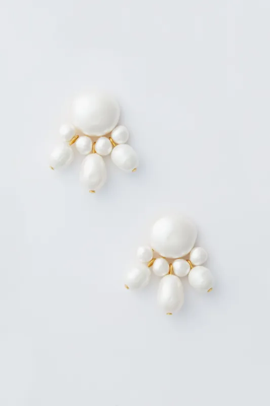 White Maggie Earrings sold by Tuckernuck