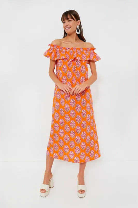 Tangerine Buta Tallulah Dress sold by Tuckernuck