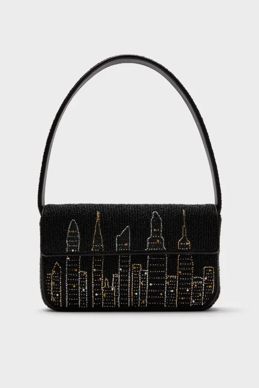 New York Skyline Tommy Beaded Bag made by STAUD
