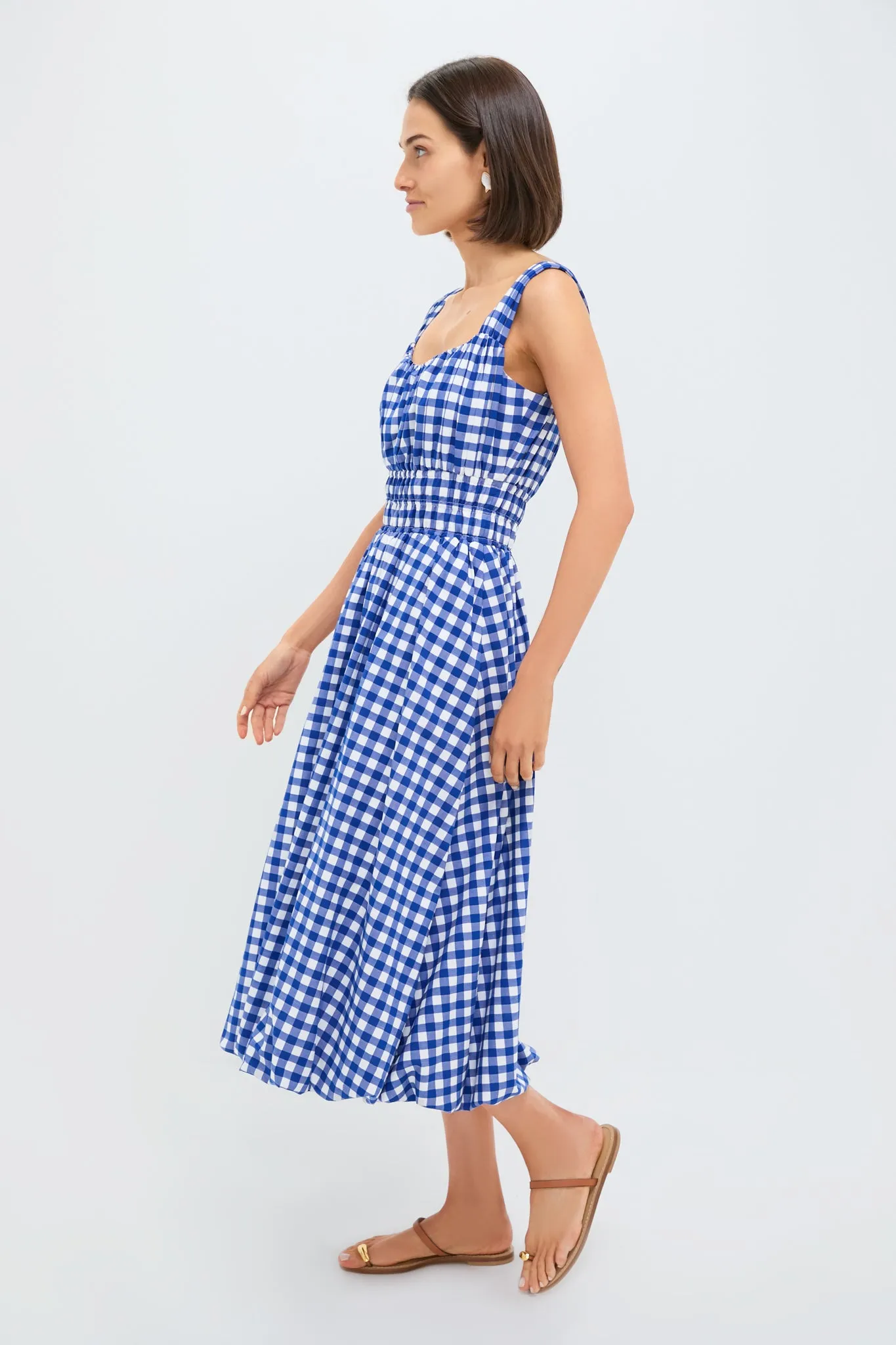 Navy Neci Gingham Tank Dress sold by Tuckernuck product image thumbnail 3