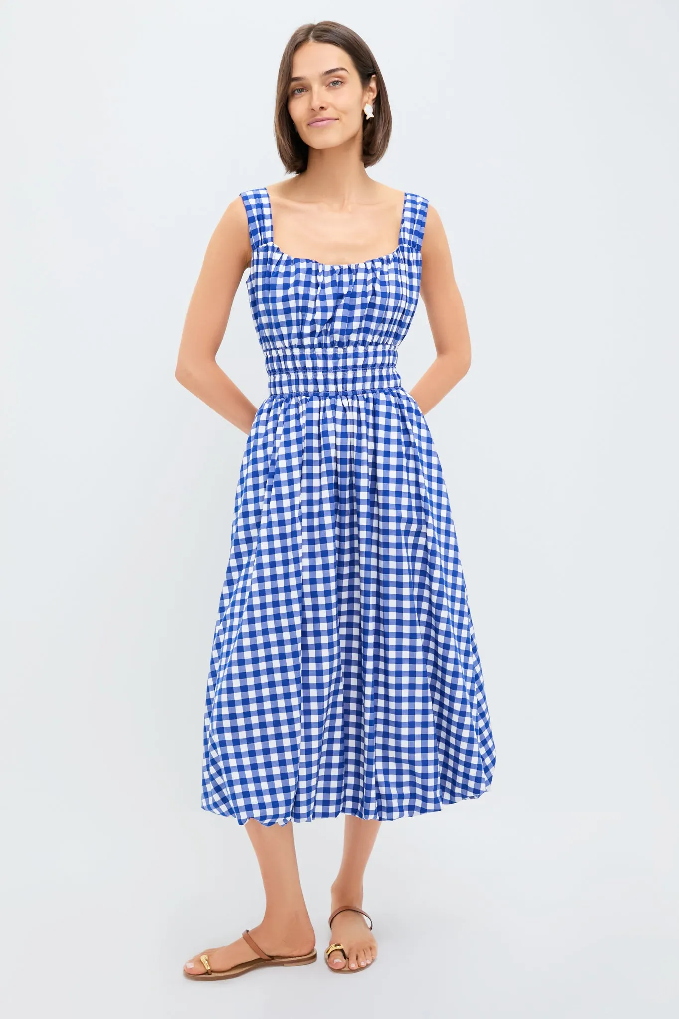 Navy Neci Gingham Tank Dress sold by Tuckernuck