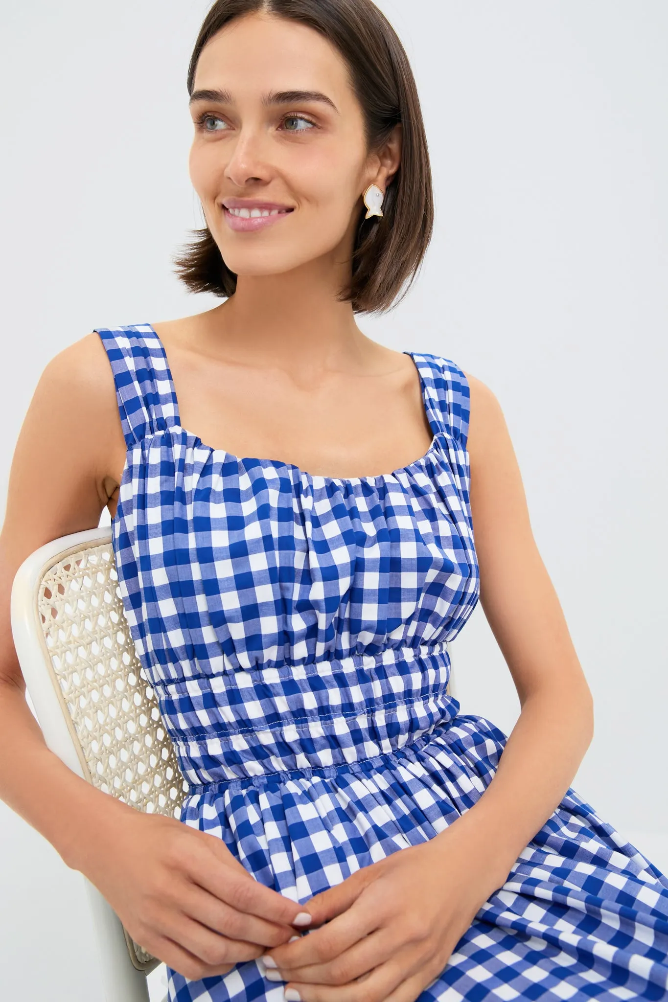 Navy Neci Gingham Tank Dress sold by Tuckernuck product image thumbnail 5
