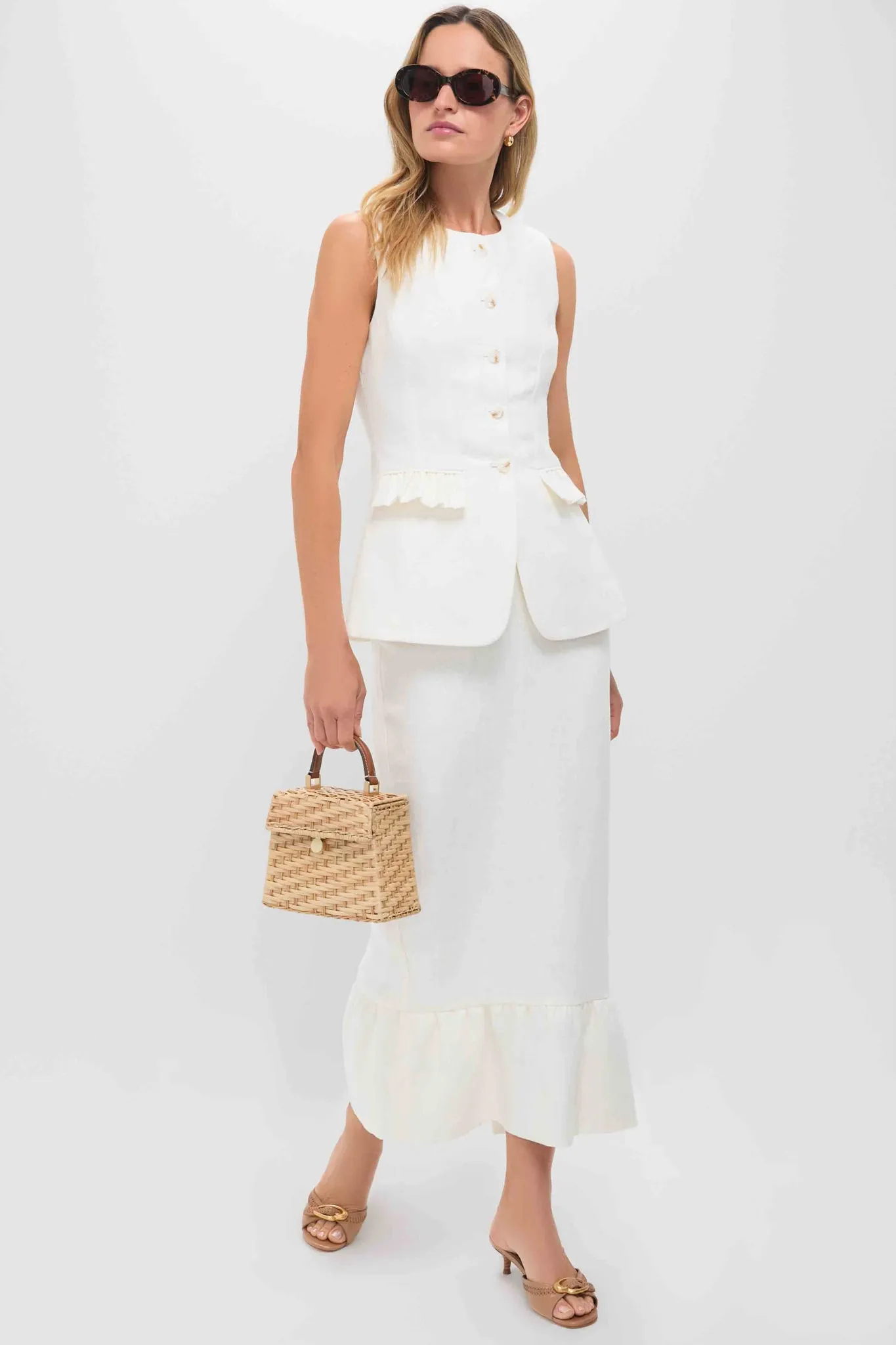 Cream Matilda Column Skirt sold by Tuckernuck product image thumbnail 2