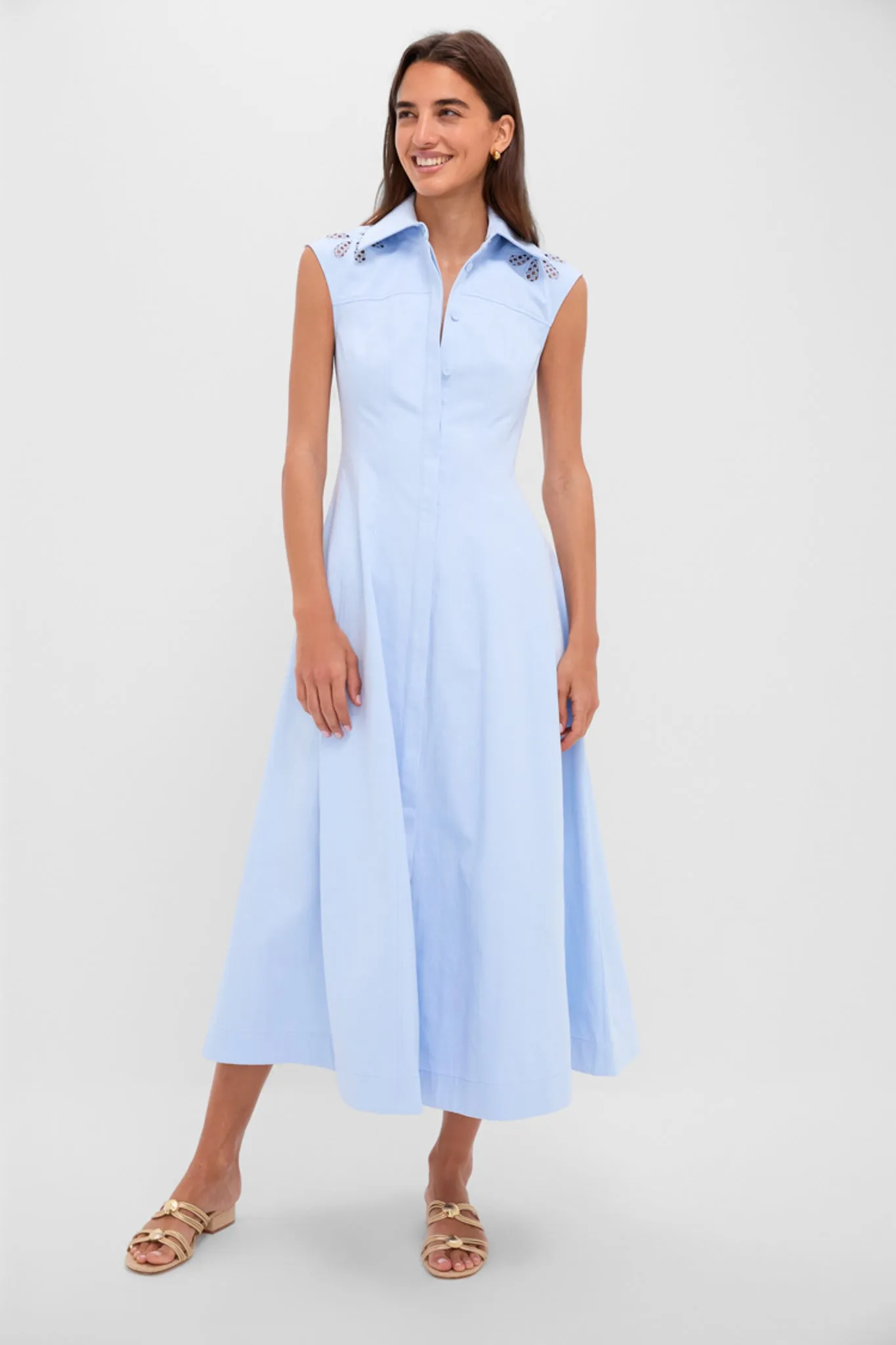 Mist Blue Franca Midi Dress sold by Tuckernuck