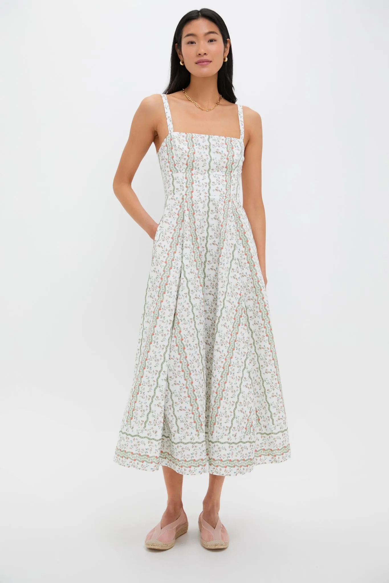 Green Multi Provence Floral Margot Dress sold by Tuckernuck