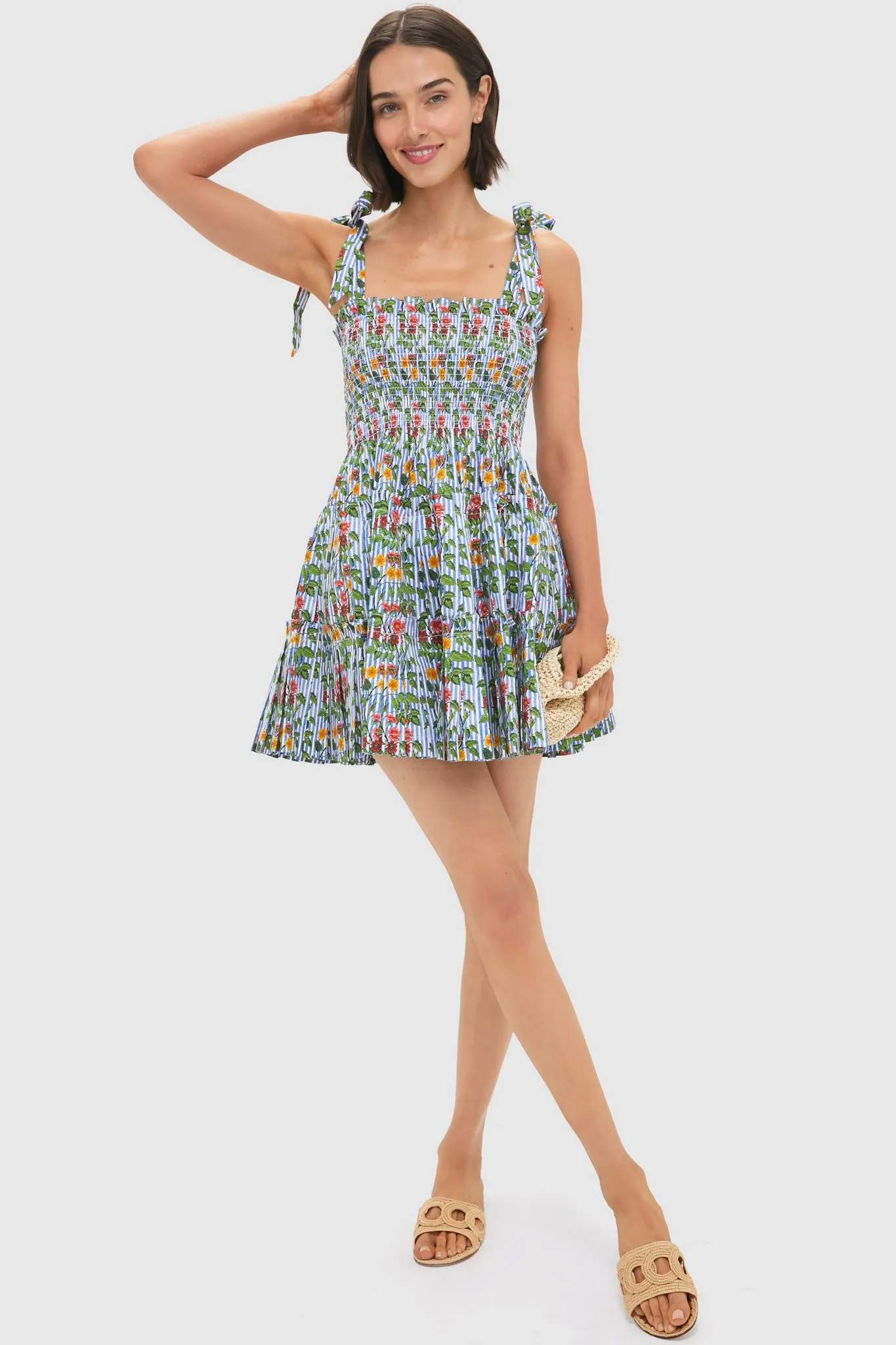 Geranium Stripe Ribbon Charlotte Nap Dress sold by Tuckernuck product image thumbnail 2