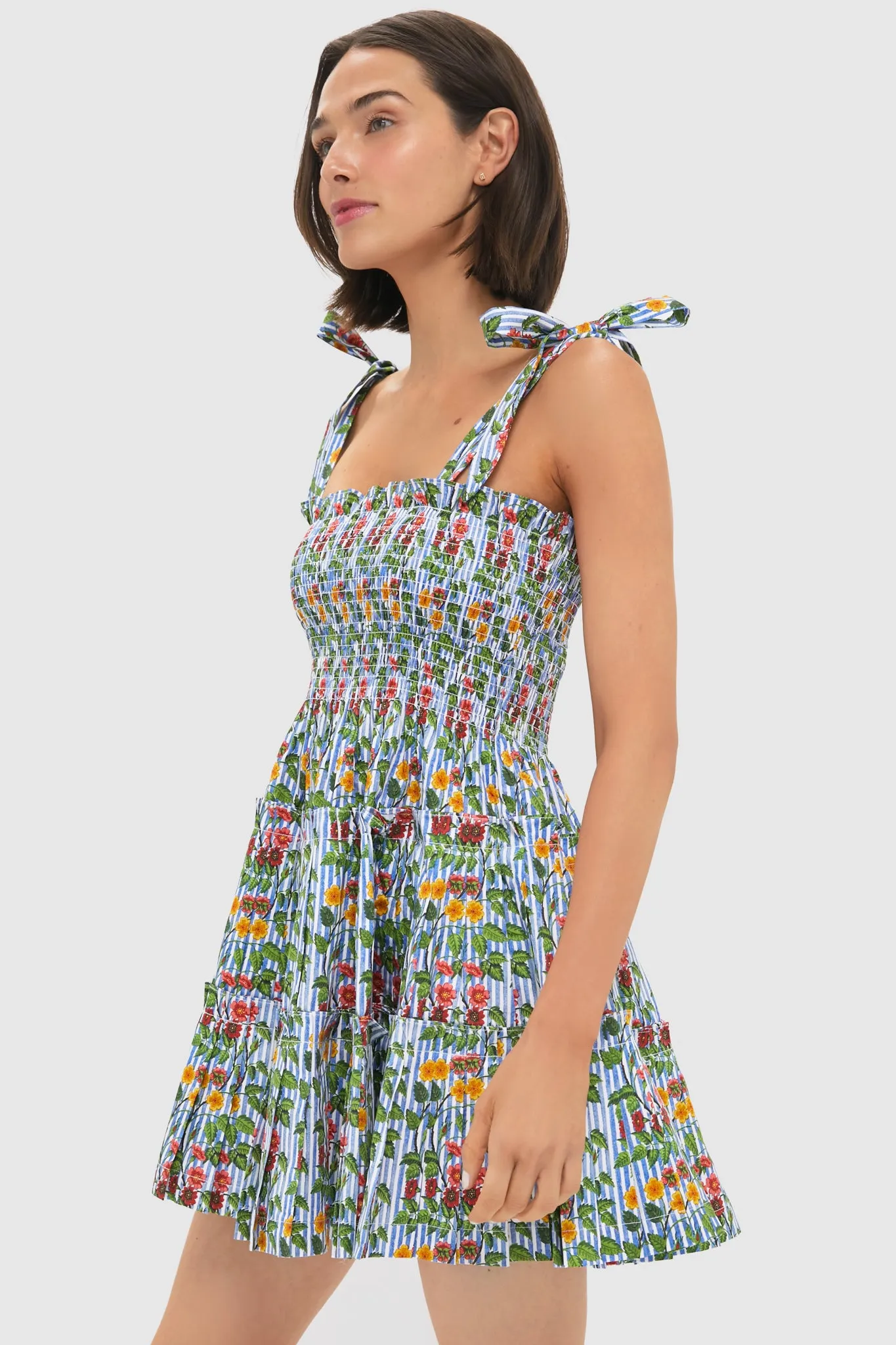 Geranium Stripe Ribbon Charlotte Nap Dress sold by Tuckernuck product image thumbnail 3