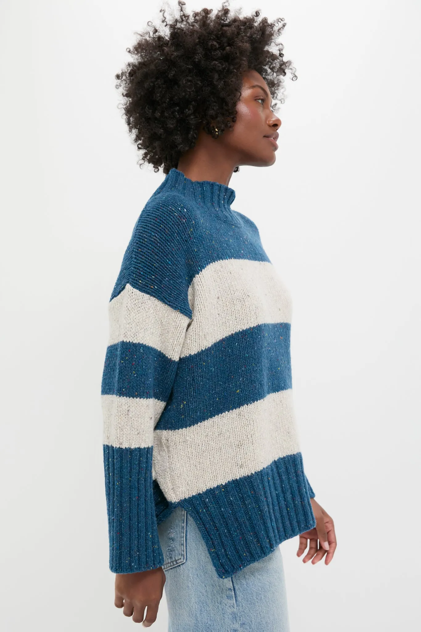 Ink Marl Arna Striped Funnel Neck Sweater sold by Tuckernuck product image thumbnail 3