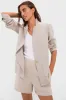 Tan Linen Carla Blazer sold by Tuckernuck