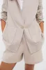 Tan Linen Carla Blazer sold by Tuckernuck
