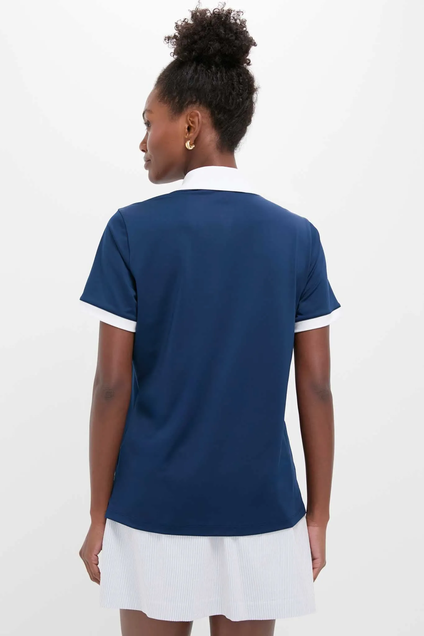 Navy and White Zoe Polo sold by Tuckernuck product image thumbnail 4