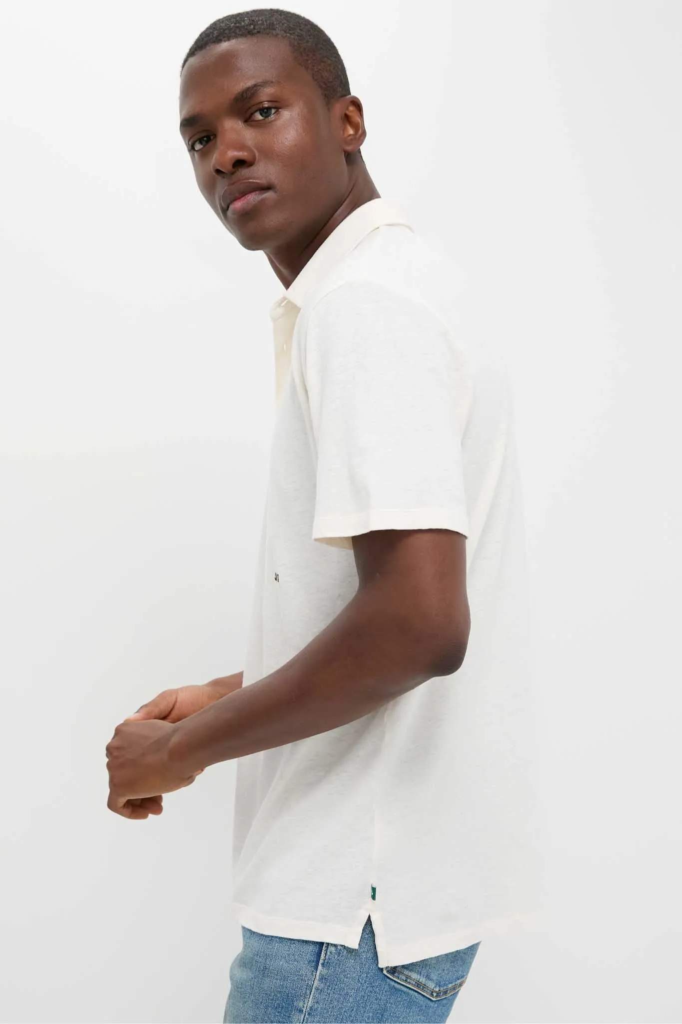 Sand Drift Linen Polo sold by Tuckernuck product image thumbnail 3