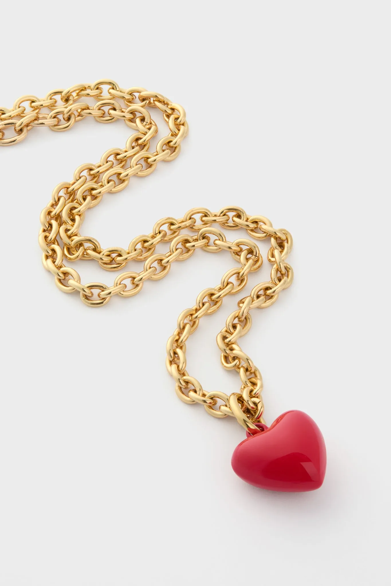 Gold and Cherry Red Mini Happy Heart Necklace sold by Tuckernuck product image thumbnail 4