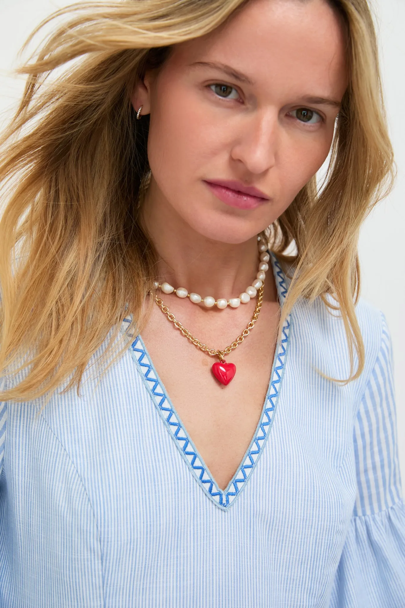 Gold and Cherry Red Mini Happy Heart Necklace sold by Tuckernuck product image thumbnail 2