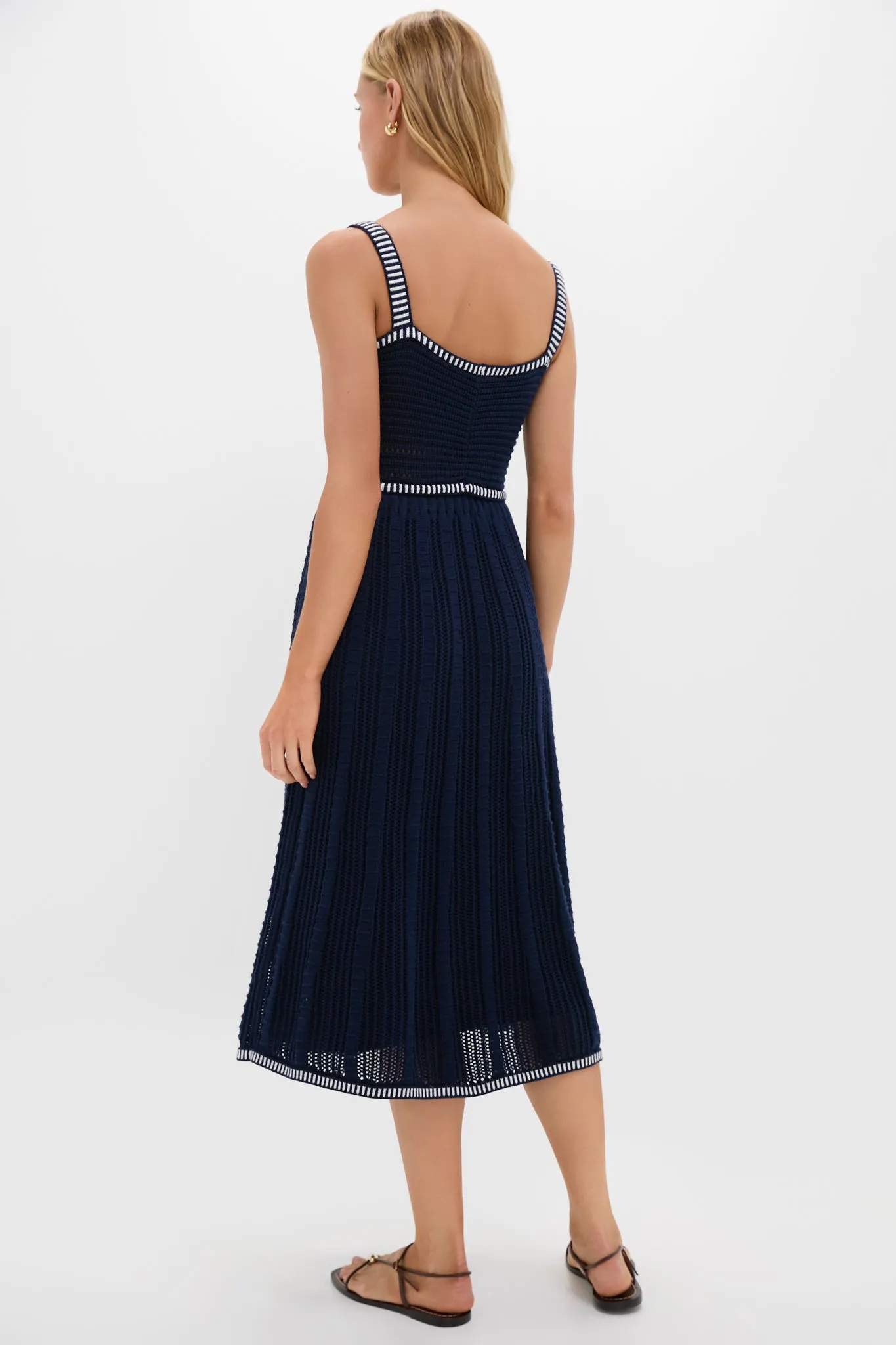 Navy with White Trim Knit Anne Dress sold by Tuckernuck product image thumbnail 5