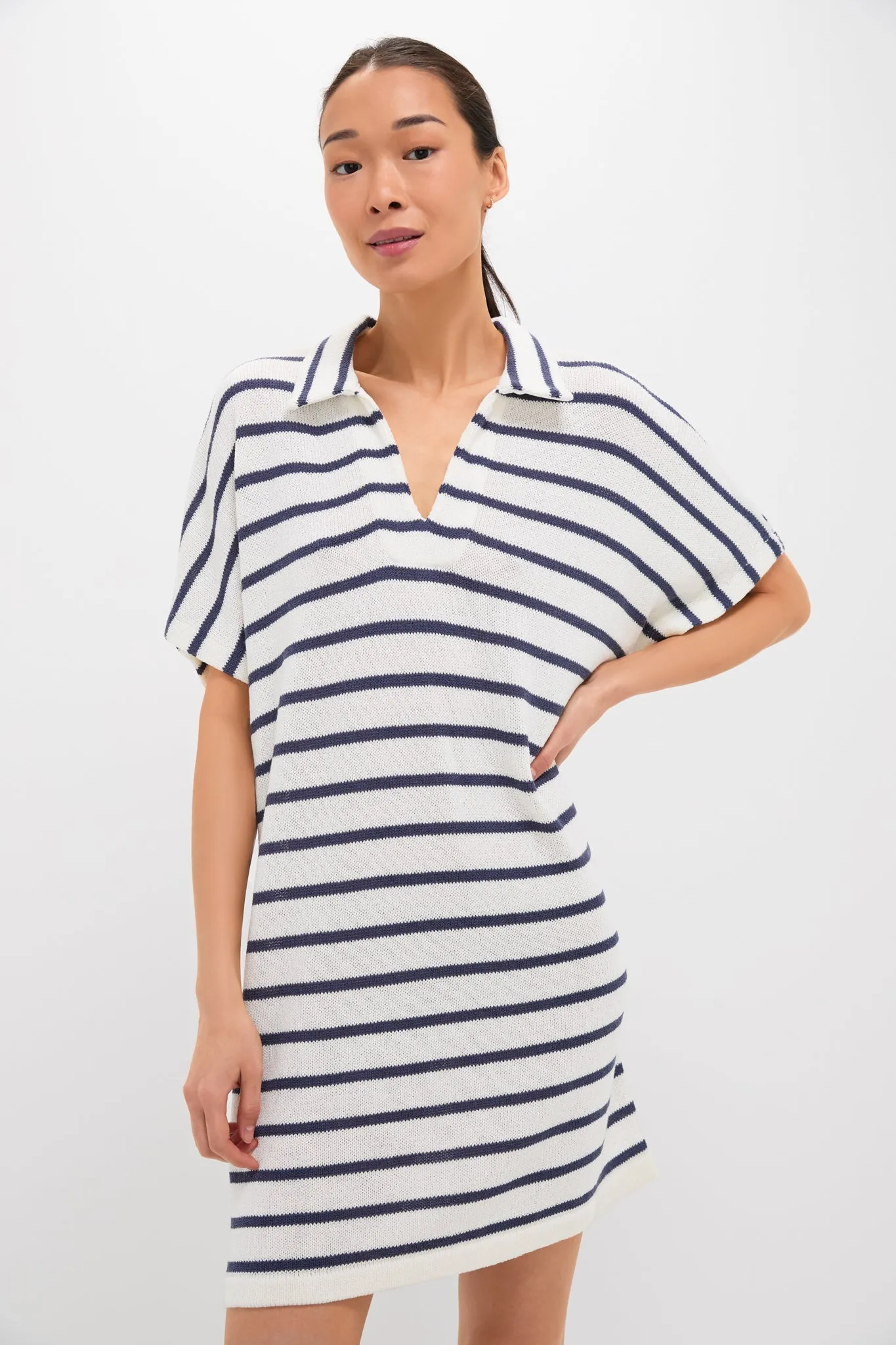 French Stripe Maren Mini Polo Dress sold by Tuckernuck