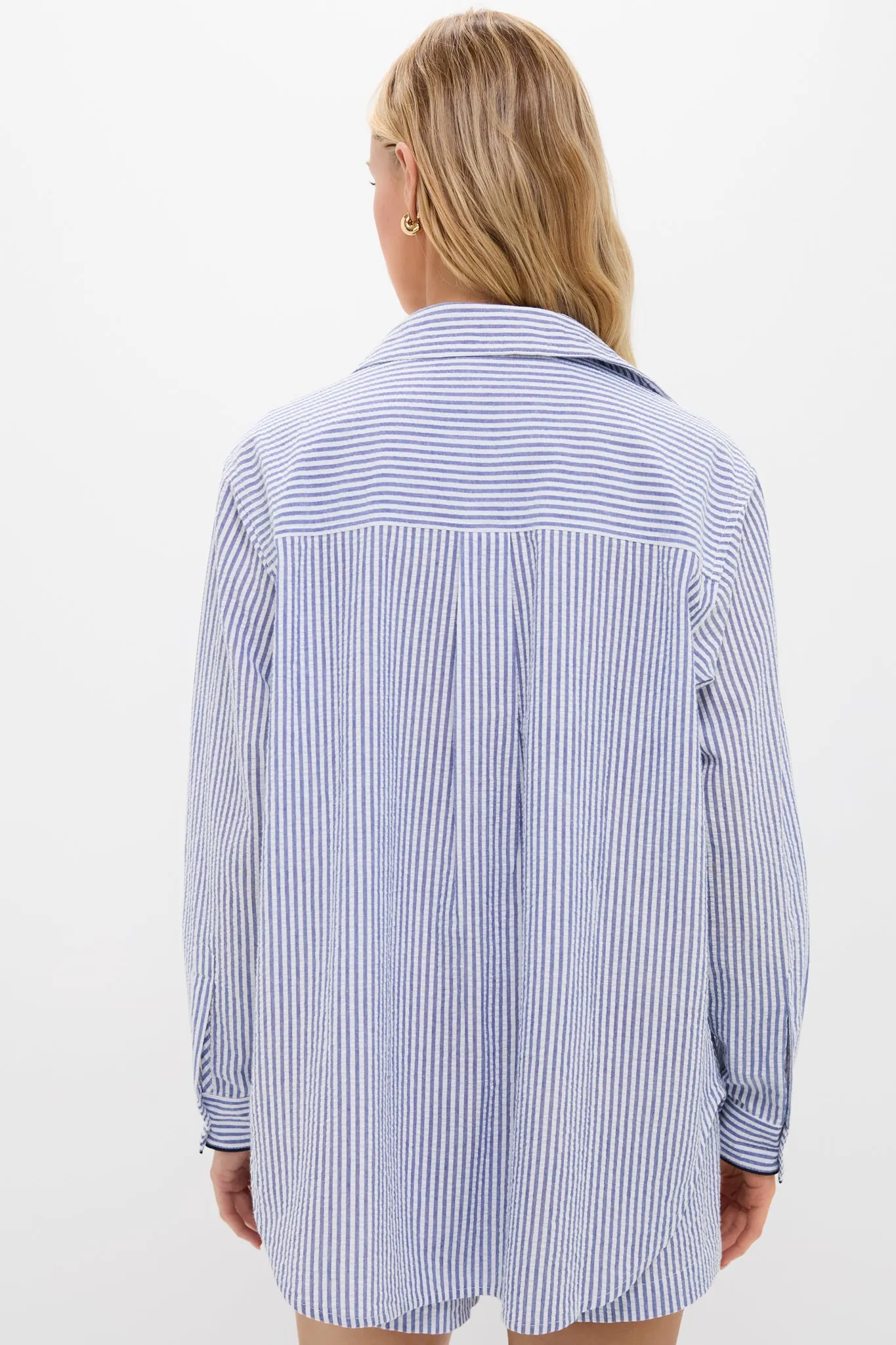 Embroidered Octopus Blue Stripe Seersucker Carden Button Down sold by Tuckernuck product image thumbnail 5