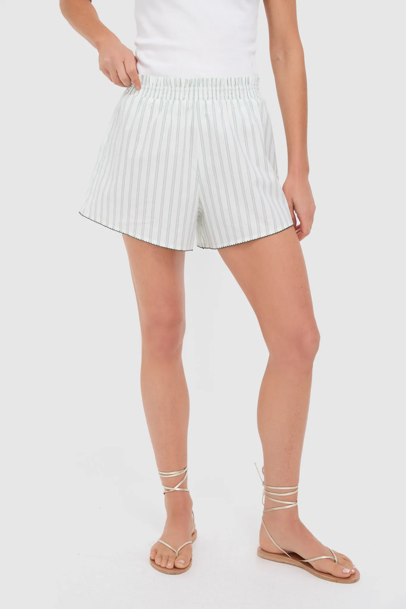 Green Stripe Whipstitch Sandy Short sold by Tuckernuck