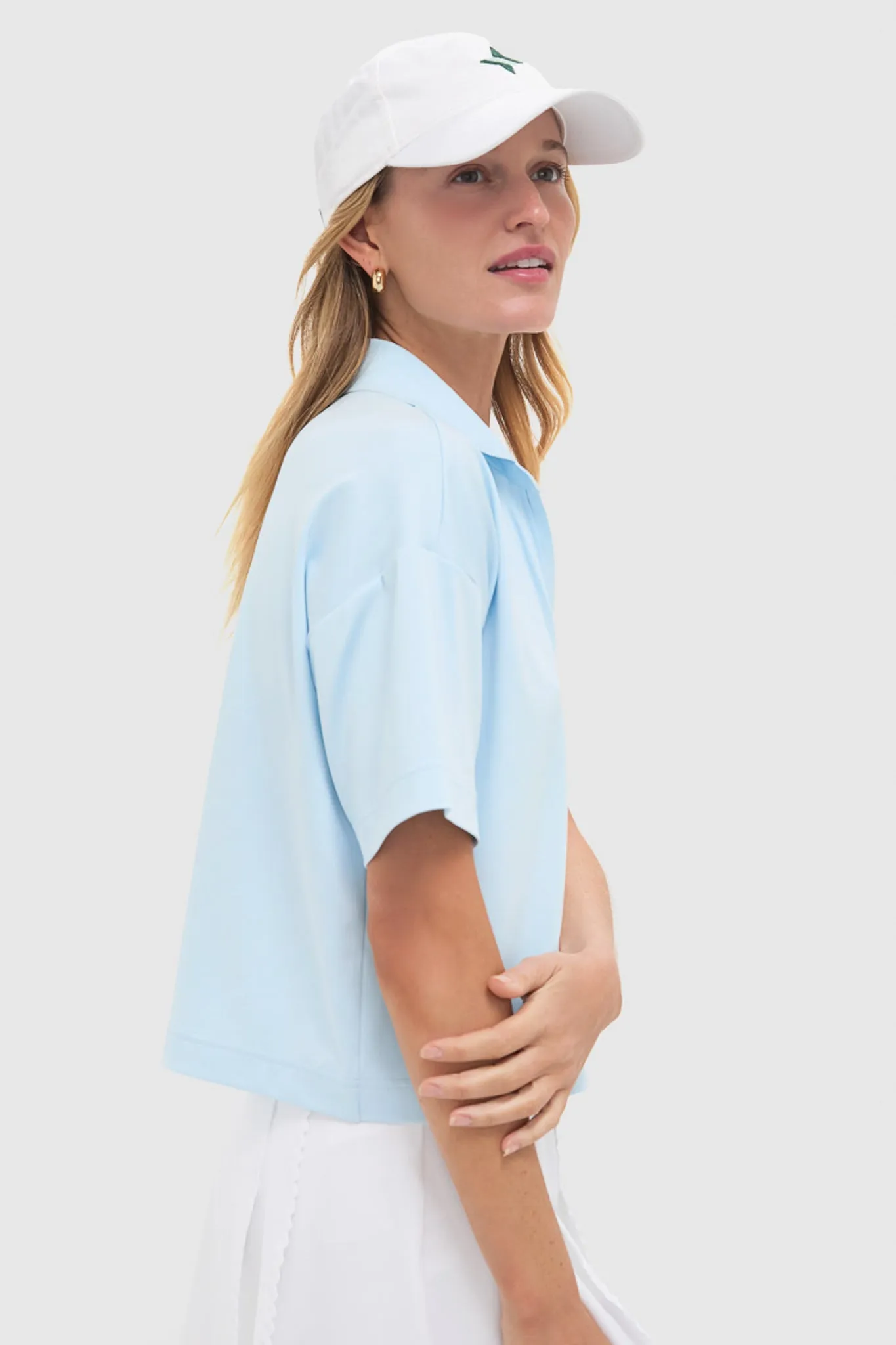 Light Blue Cropped Caroline Polo sold by Tuckernuck product image thumbnail 3