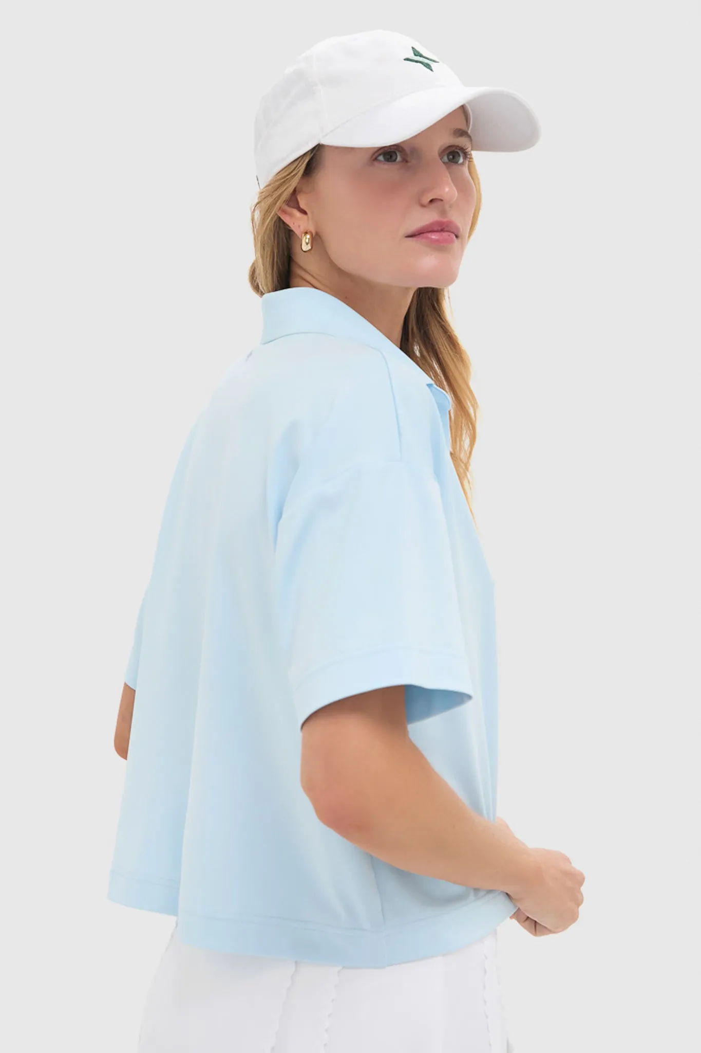 Light Blue Cropped Caroline Polo sold by Tuckernuck product image thumbnail 4