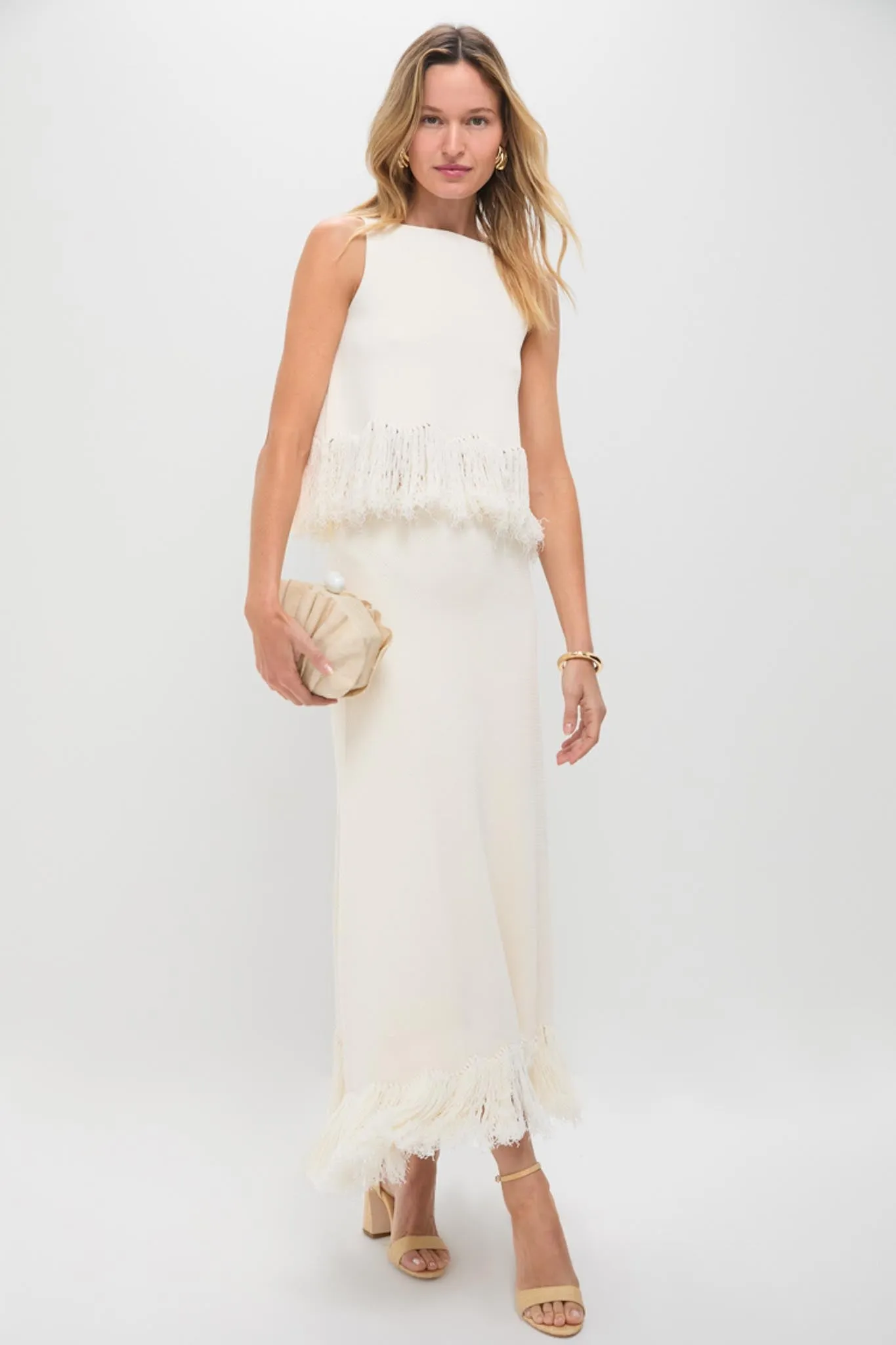 Parchment Clarissa Fringe Knit Skirt sold by Tuckernuck product image thumbnail 2