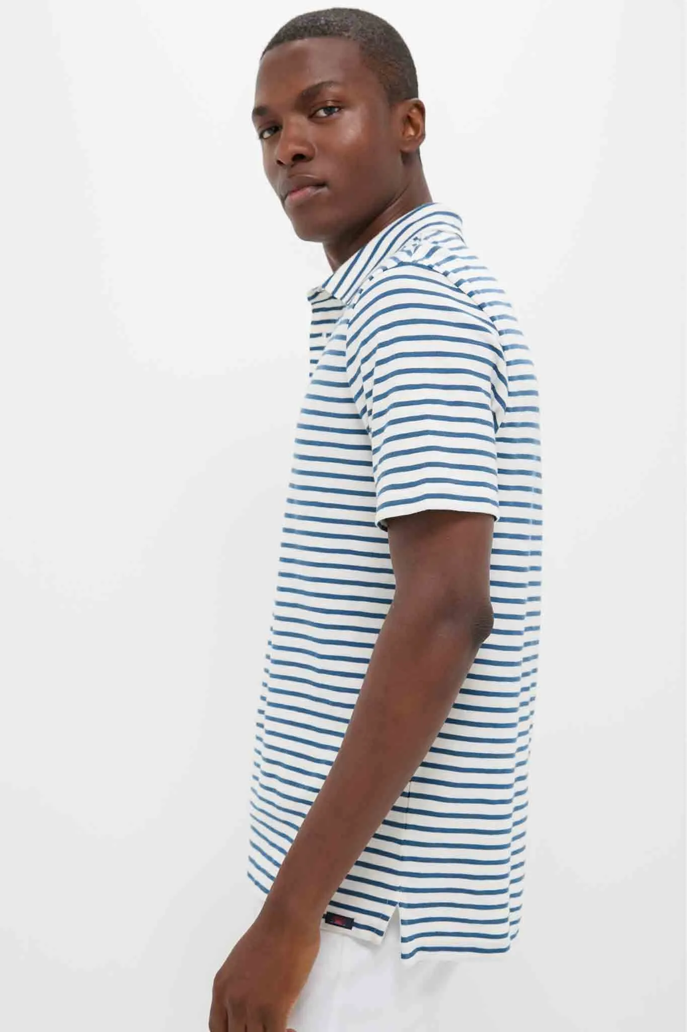Ivory Breton Stripe Sunwashed Tee Shirt Polo sold by Tuckernuck product image thumbnail 3