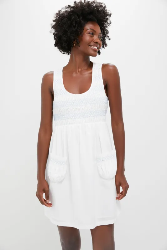 White Smocked Susannah Mini Dress sold by Tuckernuck