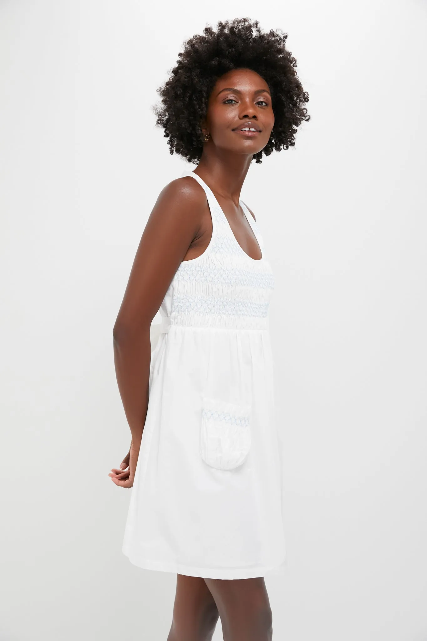 White Smocked Susannah Mini Dress sold by Tuckernuck product image thumbnail 3