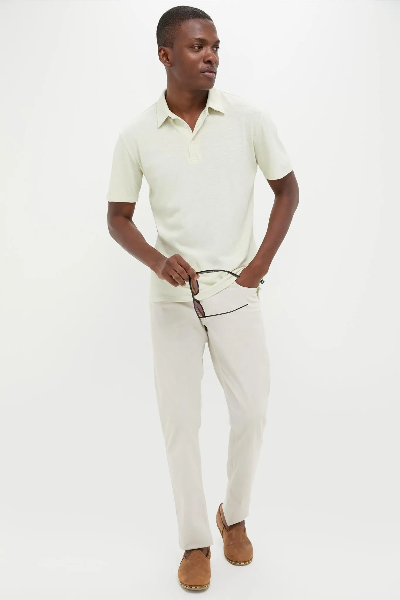 Sea Moss Drift Linen Polo sold by Tuckernuck product image thumbnail 2