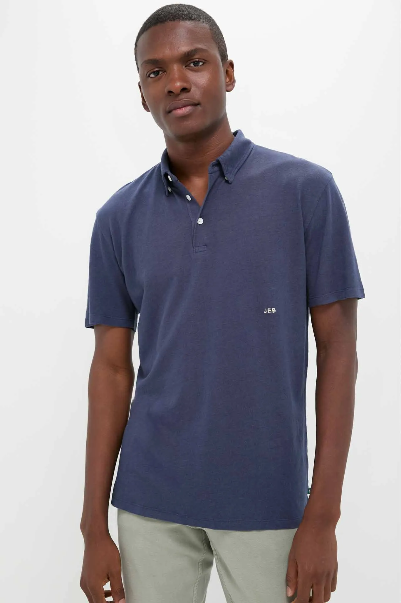 Nautical Blue Drift Linen Polo sold by Tuckernuck