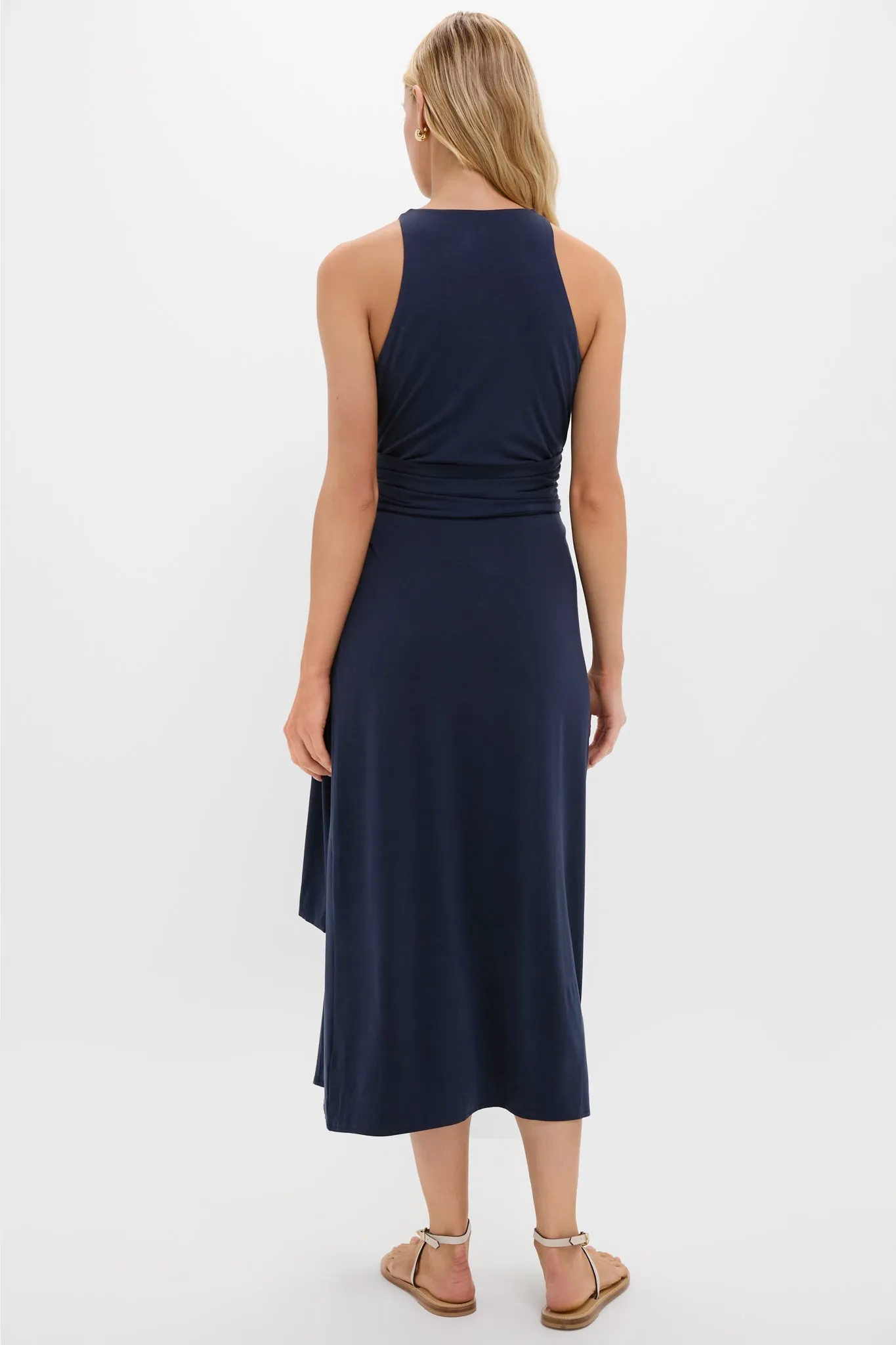 Navy Knit Tie Front Brinley Dress sold by Tuckernuck product image thumbnail 4