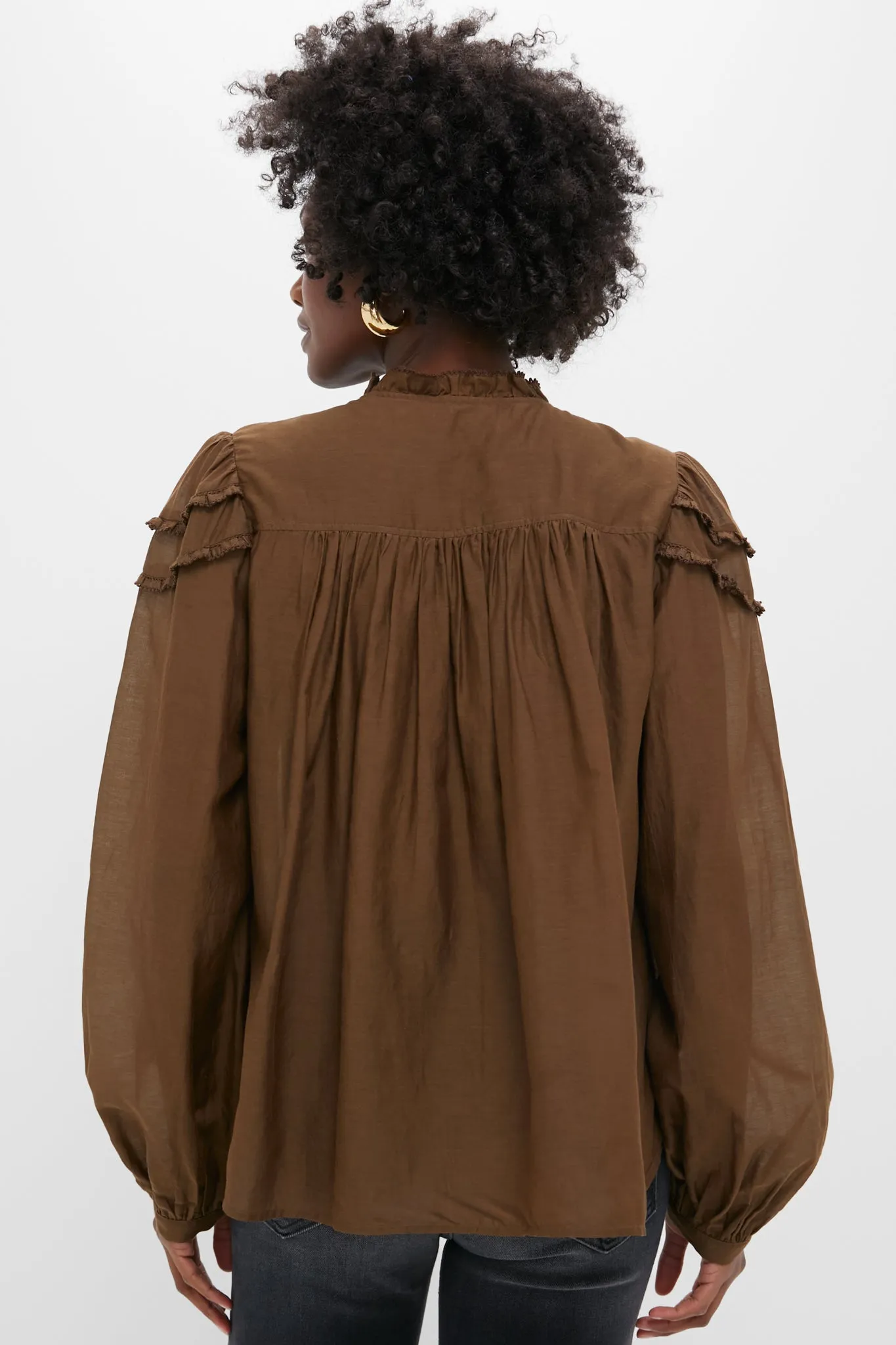 Dark Khaki Christa Blouse sold by Tuckernuck product image thumbnail 4