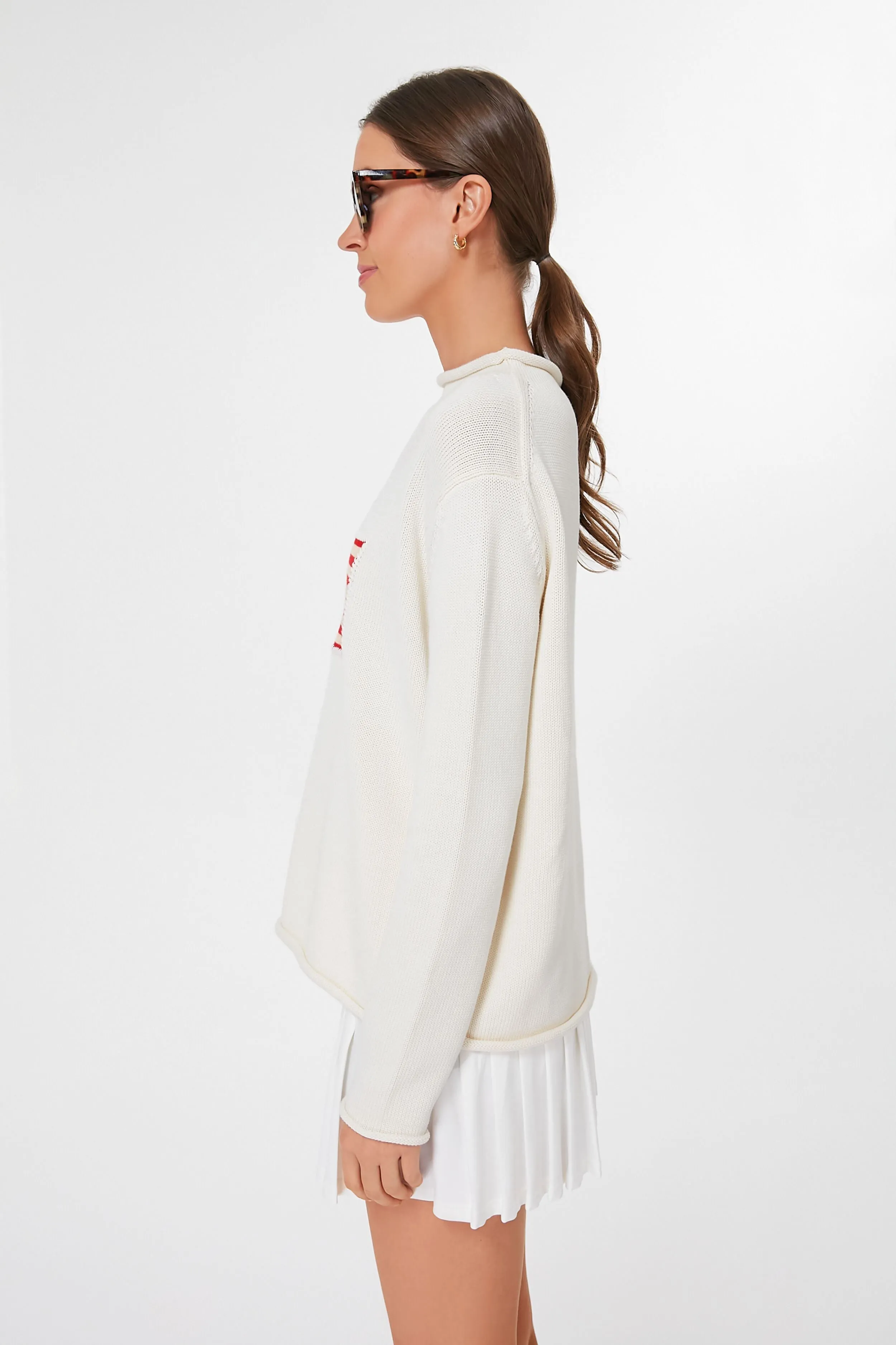 Ivory Cotton Americana Sweater sold by Tuckernuck product image thumbnail 4