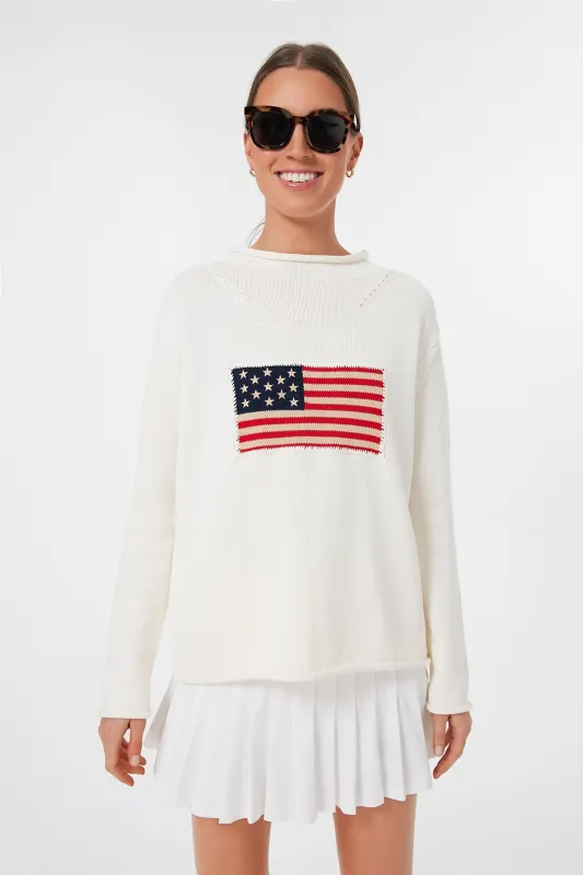 Ivory Cotton Americana Sweater made by Tuckernuck