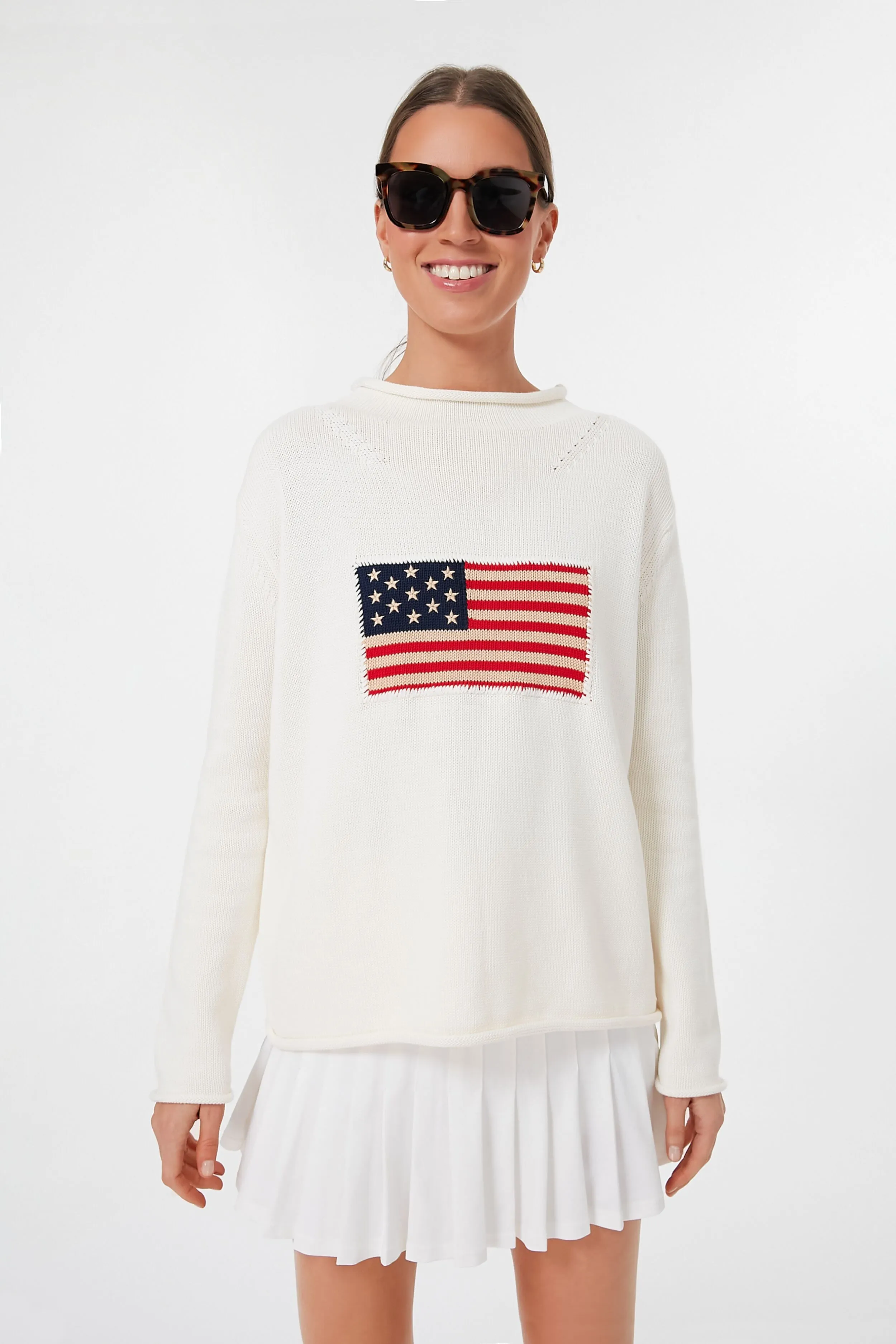 Ivory Cotton Americana Sweater sold by Tuckernuck