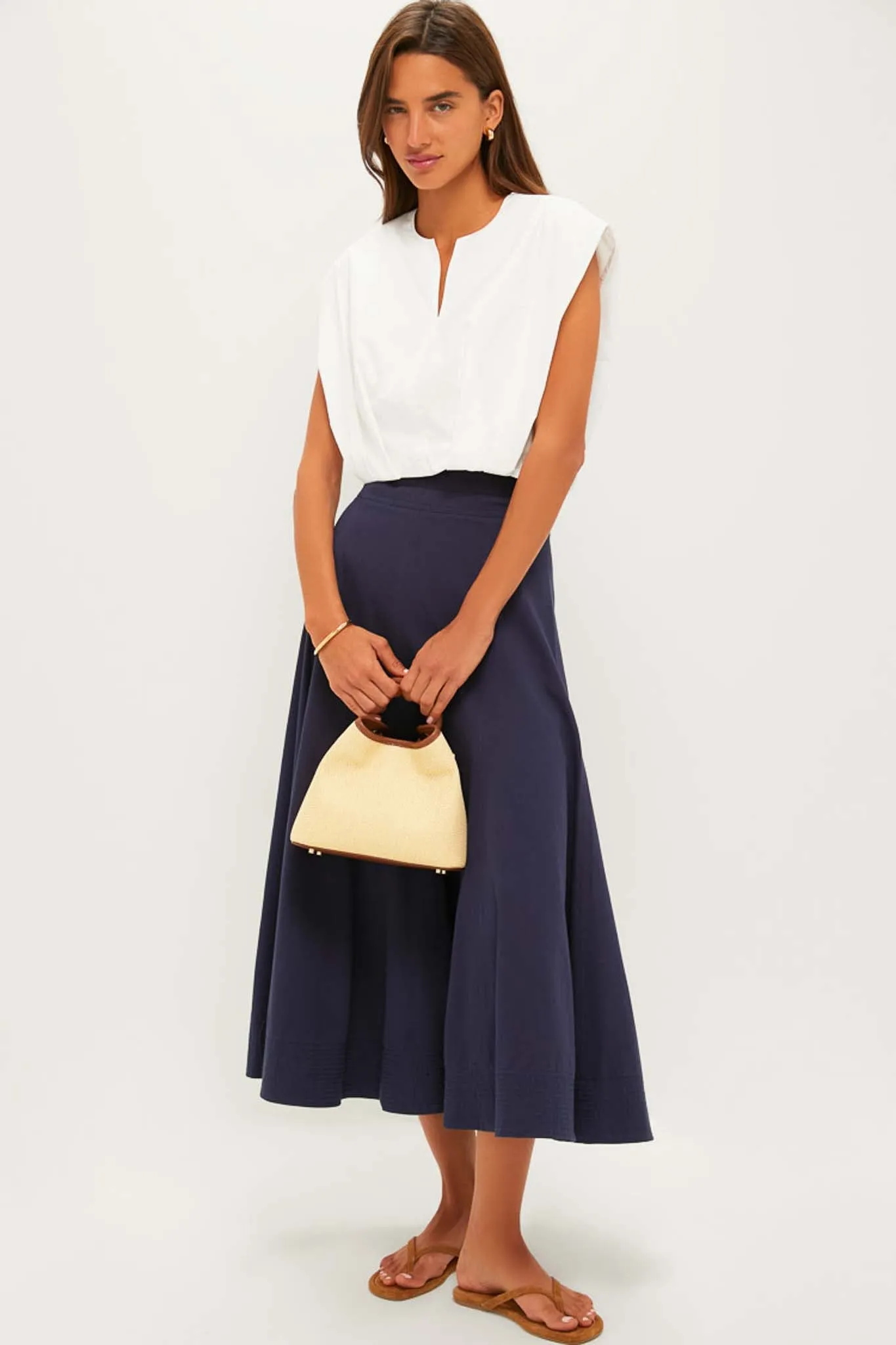 White Wrenli Shortsleeve Pleated Top sold by Tuckernuck product image thumbnail 2