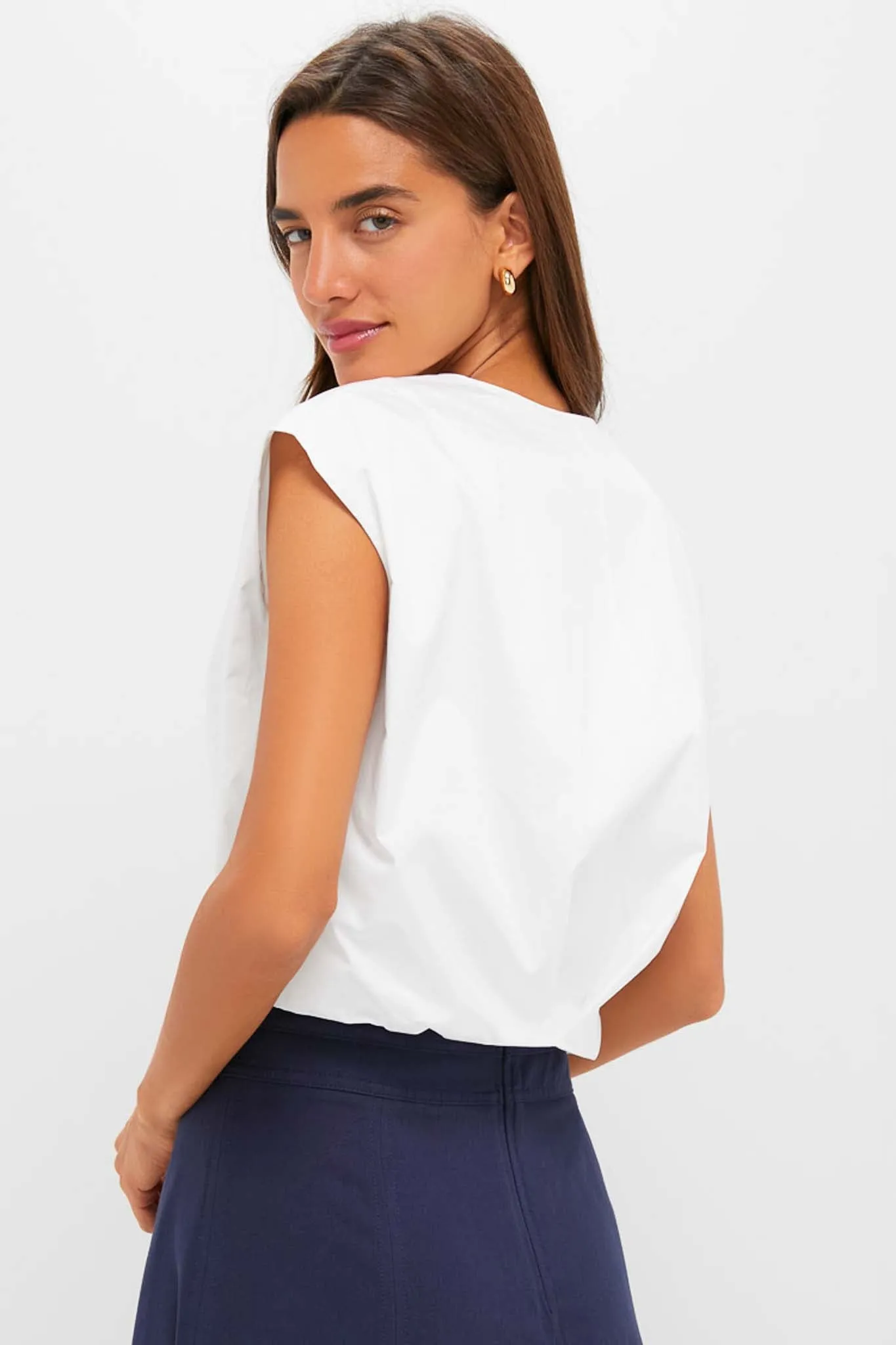 White Wrenli Shortsleeve Pleated Top sold by Tuckernuck product image thumbnail 4