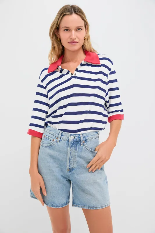 Navy Thin Stripe Polo sold by Tuckernuck