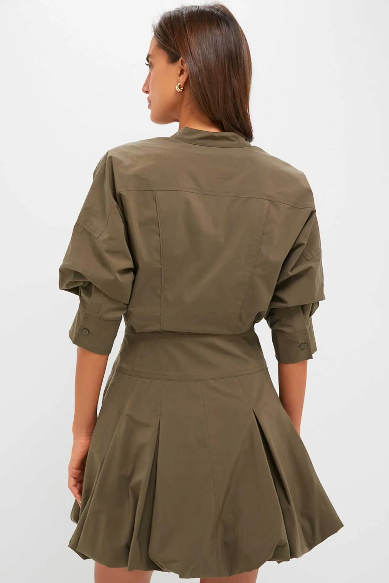 Faded Olive Effie Bubble Mini Dress sold by Tuckernuck product image thumbnail 4