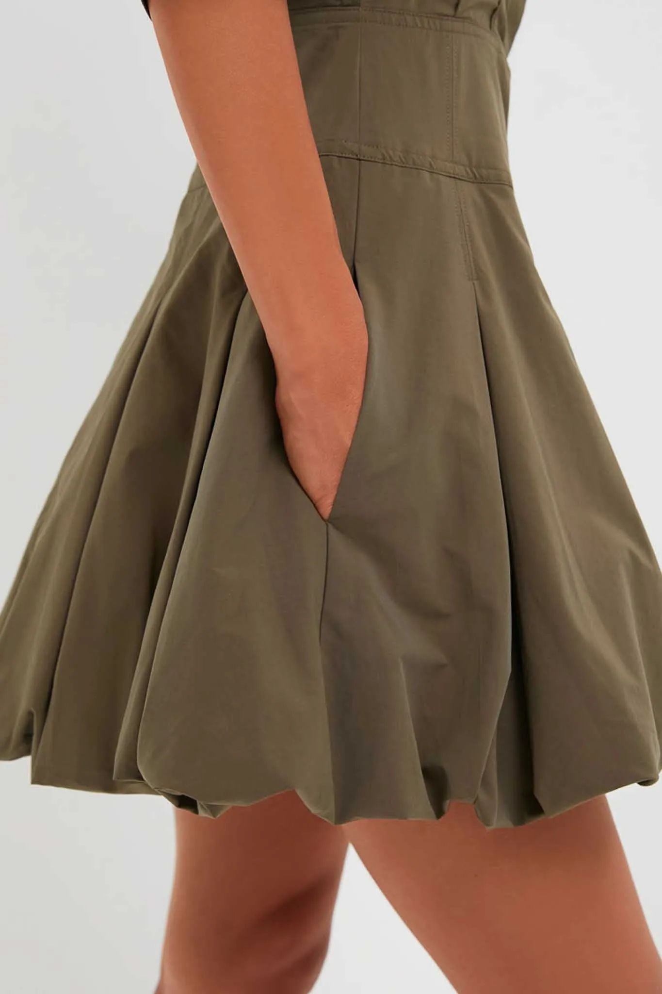 Faded Olive Effie Bubble Mini Dress sold by Tuckernuck product image thumbnail 5
