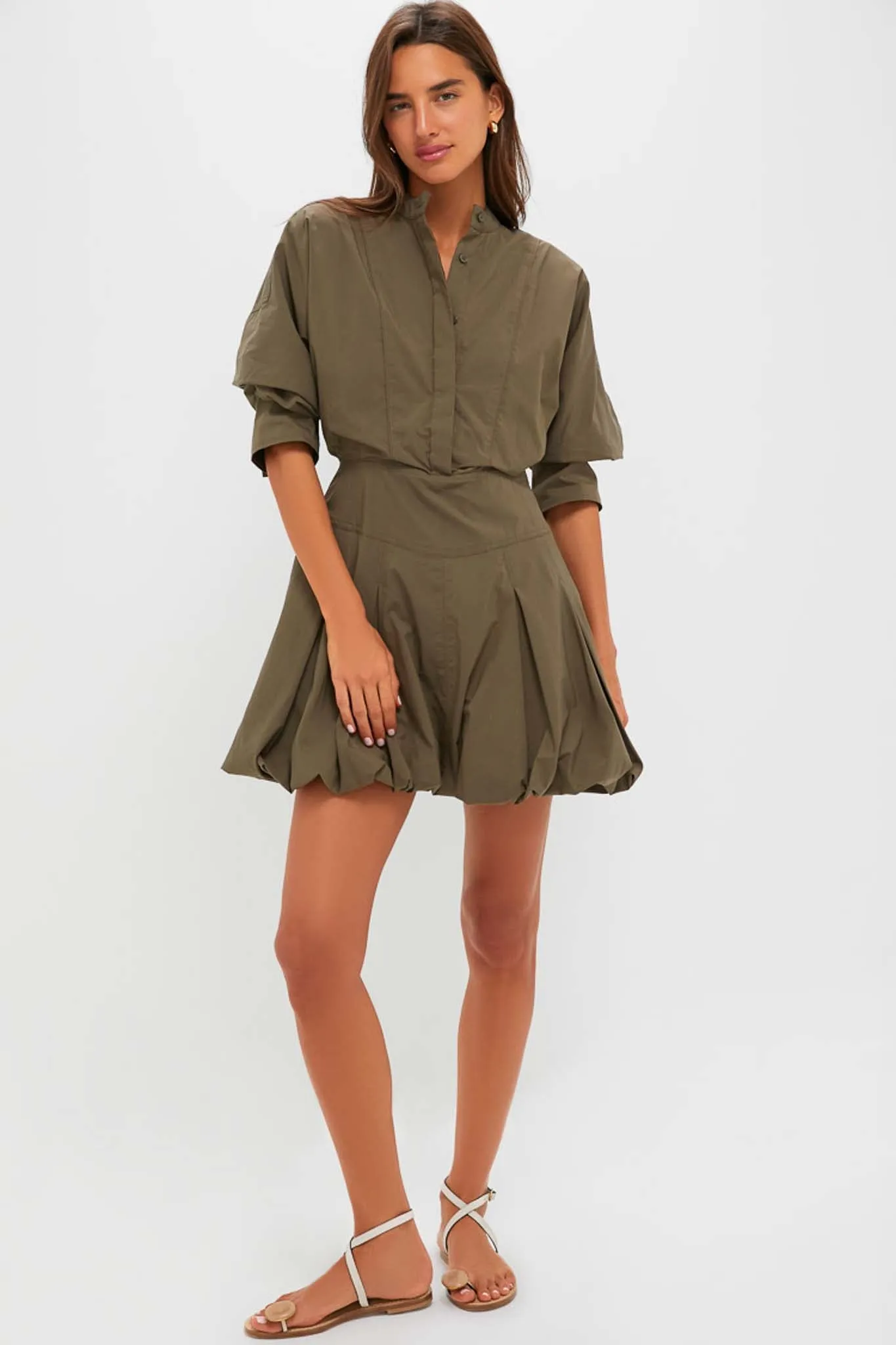 Faded Olive Effie Bubble Mini Dress sold by Tuckernuck product image thumbnail 2