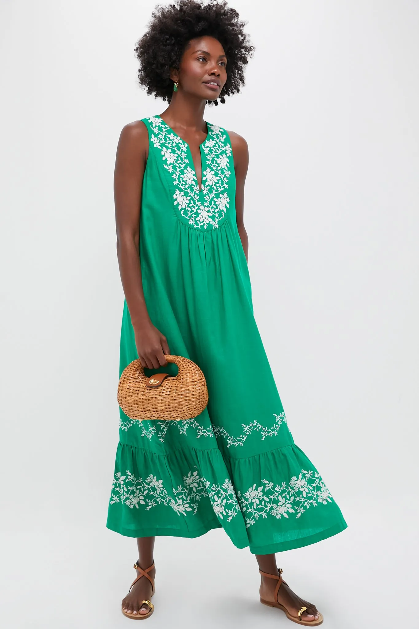 Garden Green Embroidered Malene Dress sold by Tuckernuck product image thumbnail 2