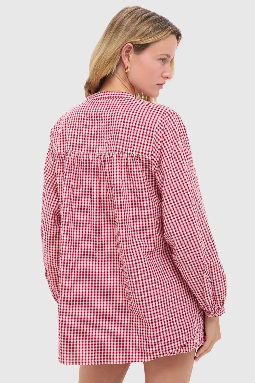 Red Gingham Mira Shirt sold by Tuckernuck product image thumbnail 4