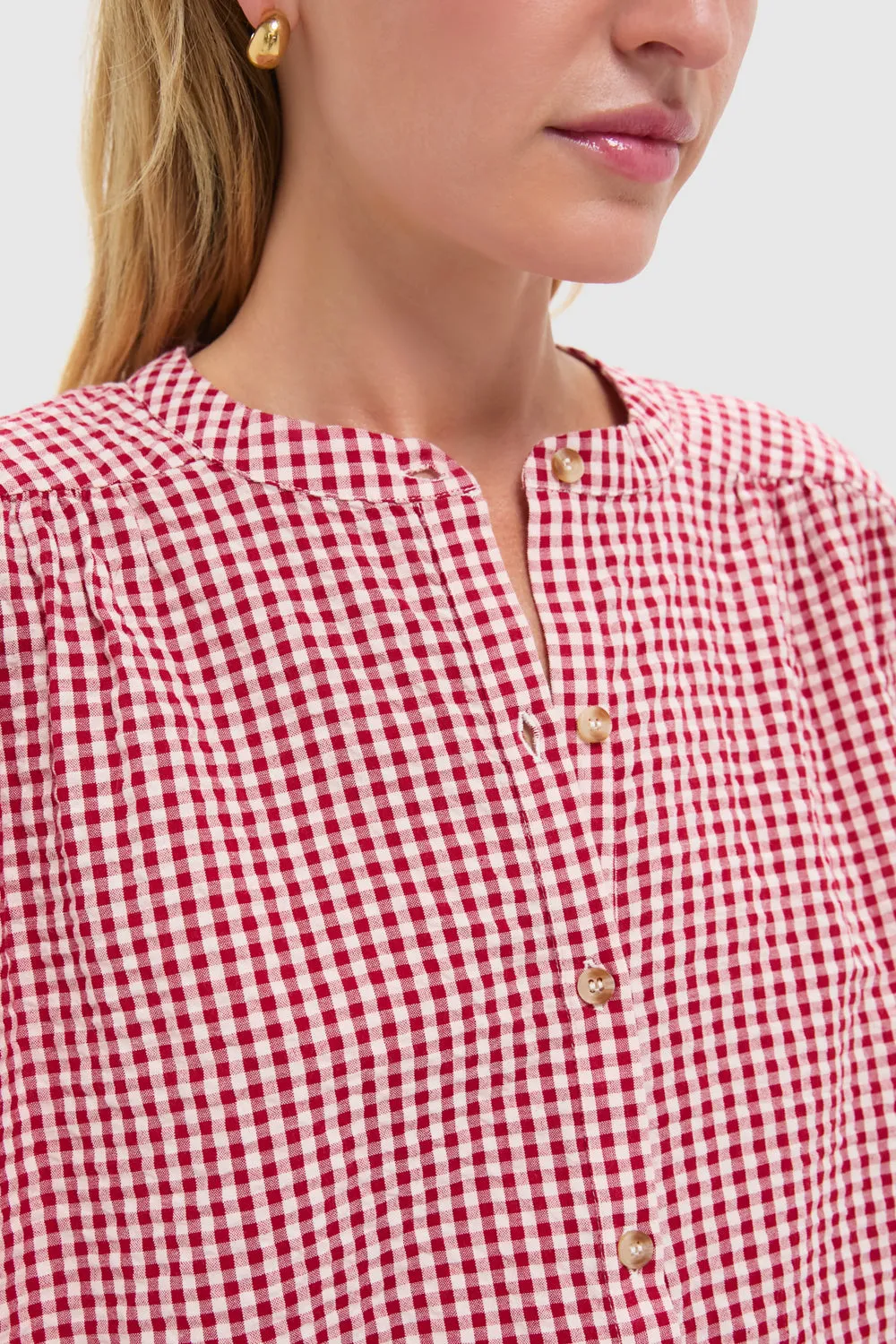 Red Gingham Mira Shirt sold by Tuckernuck product image thumbnail 5