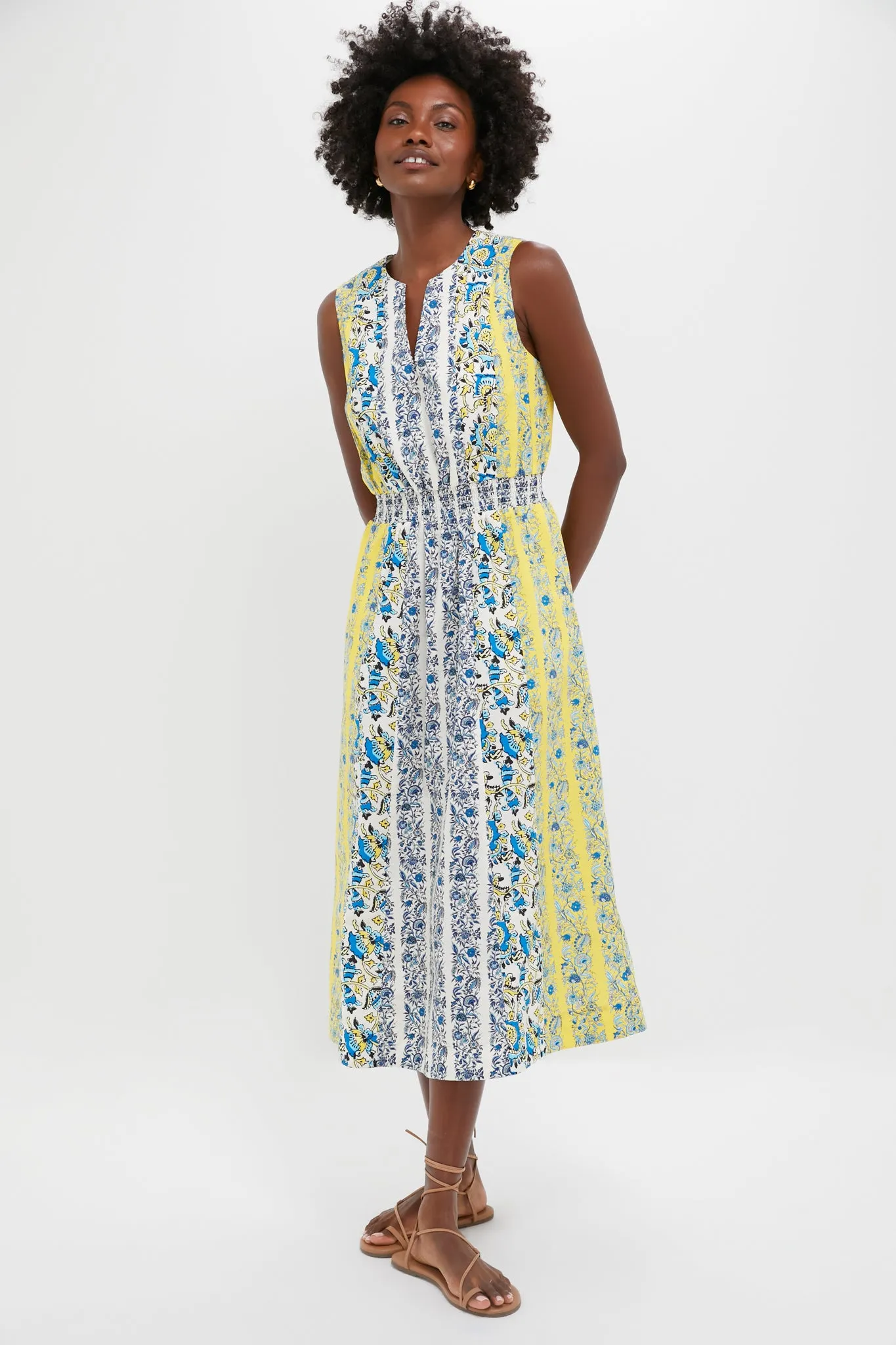 Goldenrod Chintz Stripe Arrietta Dress sold by Tuckernuck